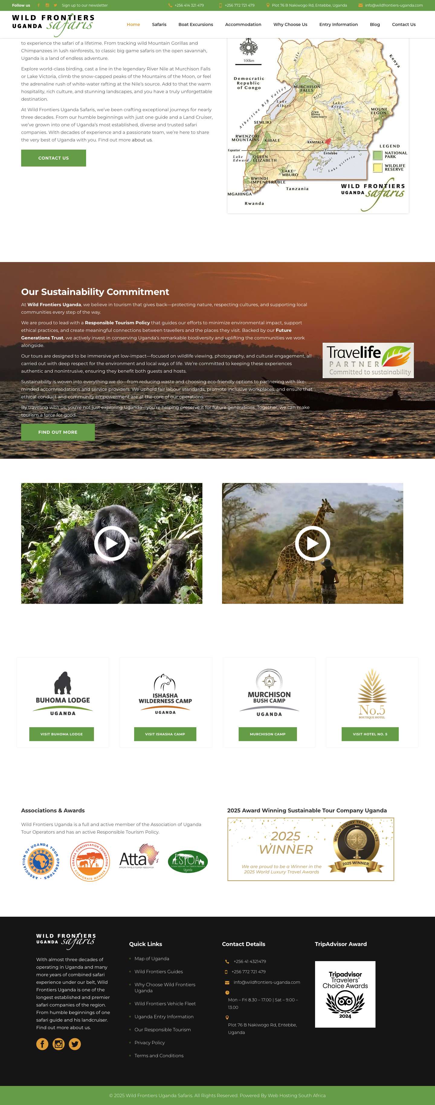 Discover Uganda with Wild Frontiers | Safaris, Fishing & Gorilla Trekking - Full Screenshot