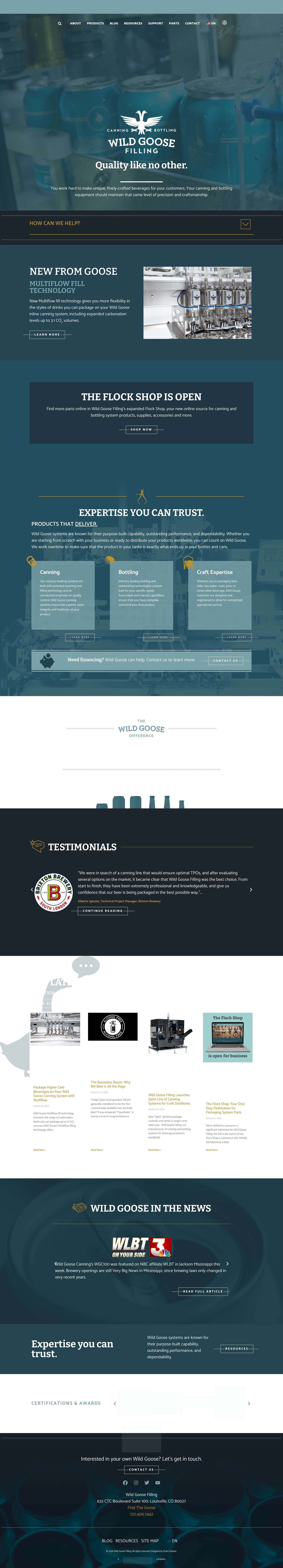 Crafting the most reliable bottling & canning equipments. - Full Screenshot