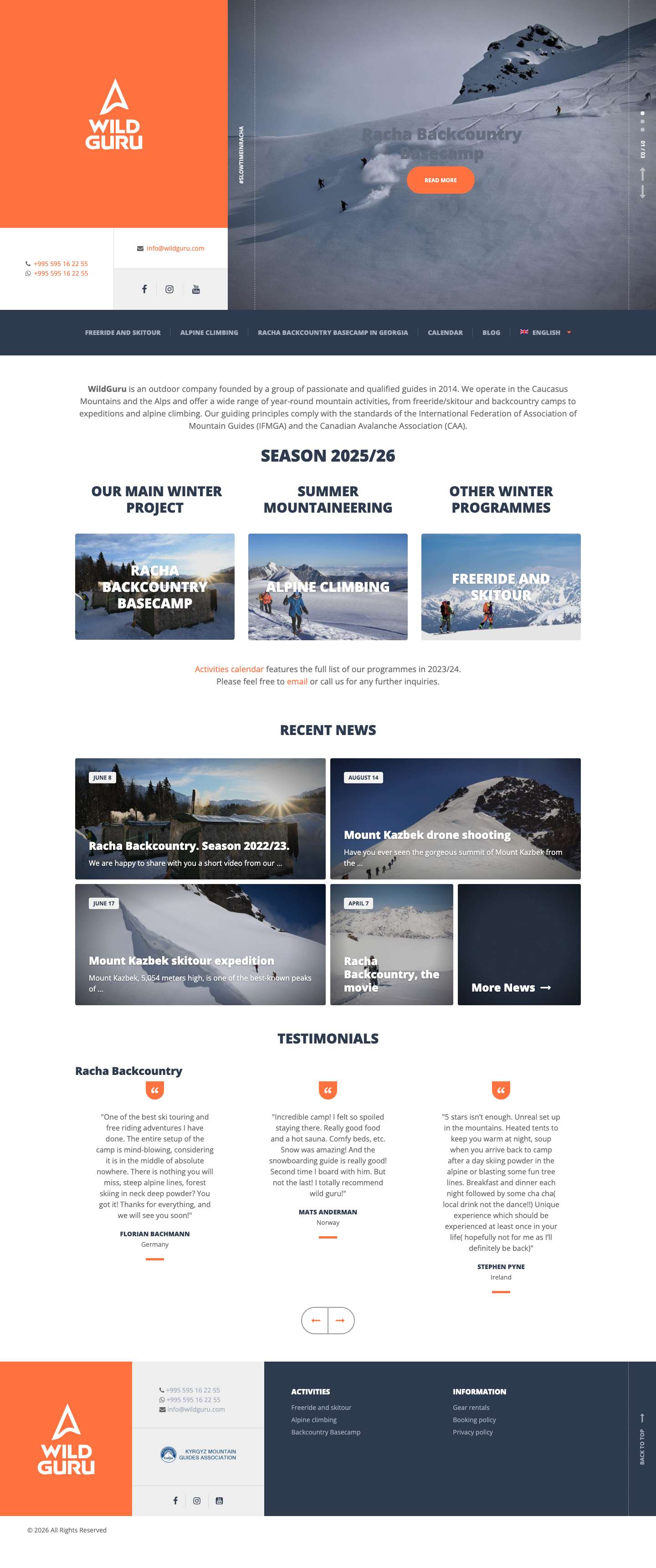 Wildguru – Guided skitour and climb - Full Screenshot