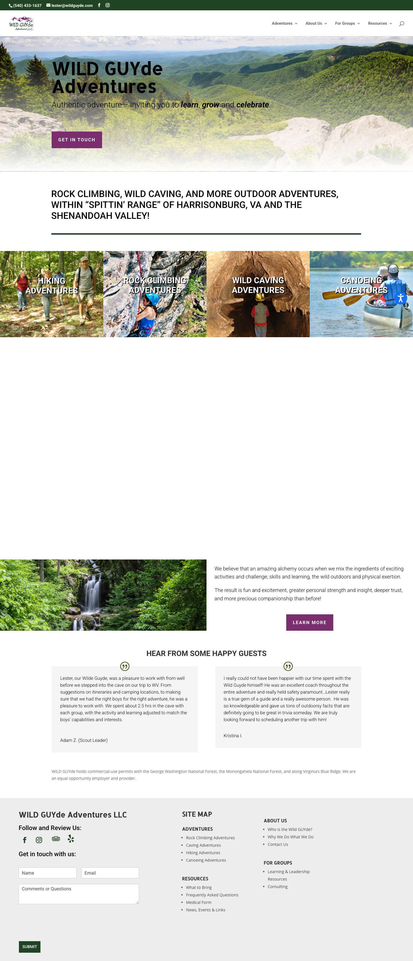 Home - Wild Guyde Adventures LLC - Full Screenshot