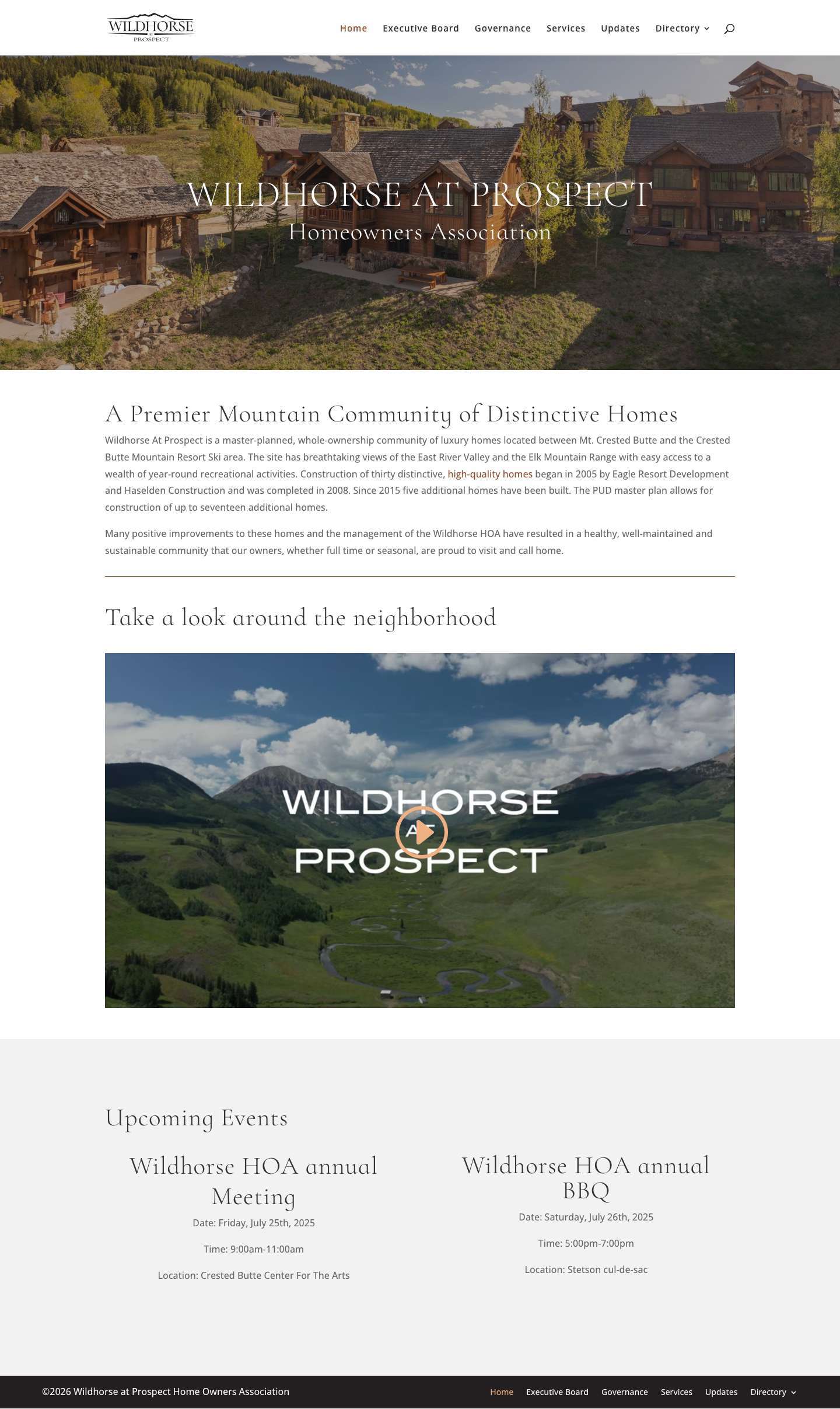 Wildhorse at Prospect | Home Owners Association - Full Screenshot
