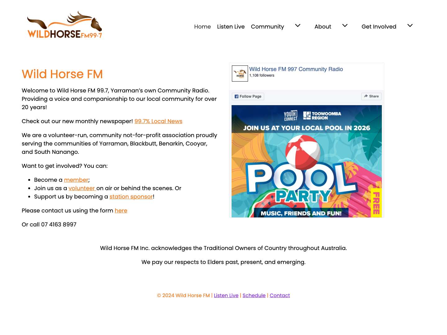 Home - Wild Horse FM - Full Screenshot