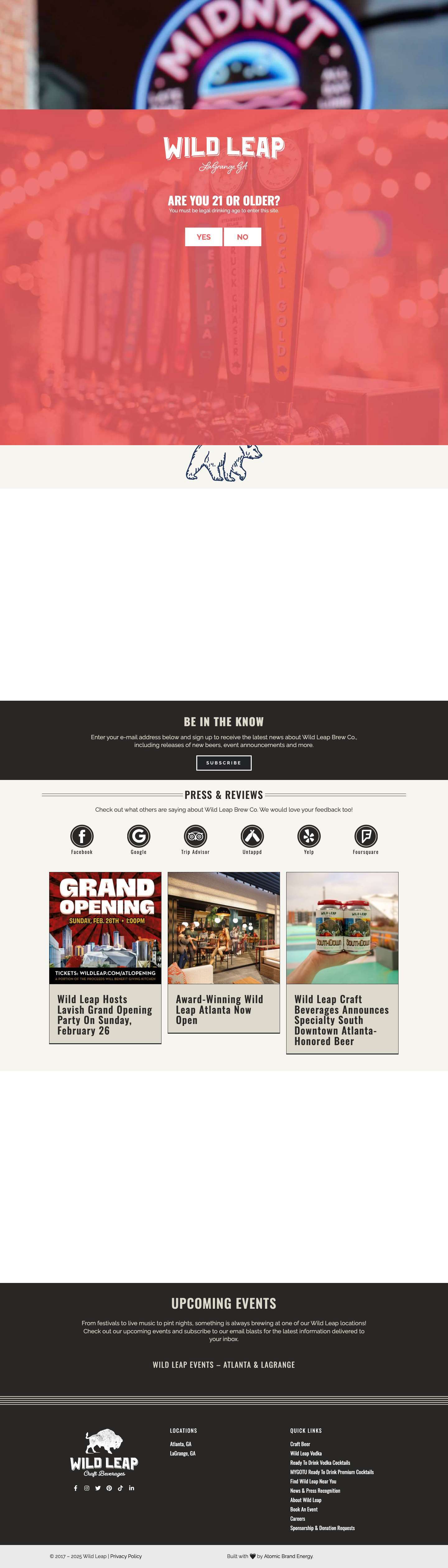 Home - Wild Leap Brew Co. - Full Screenshot