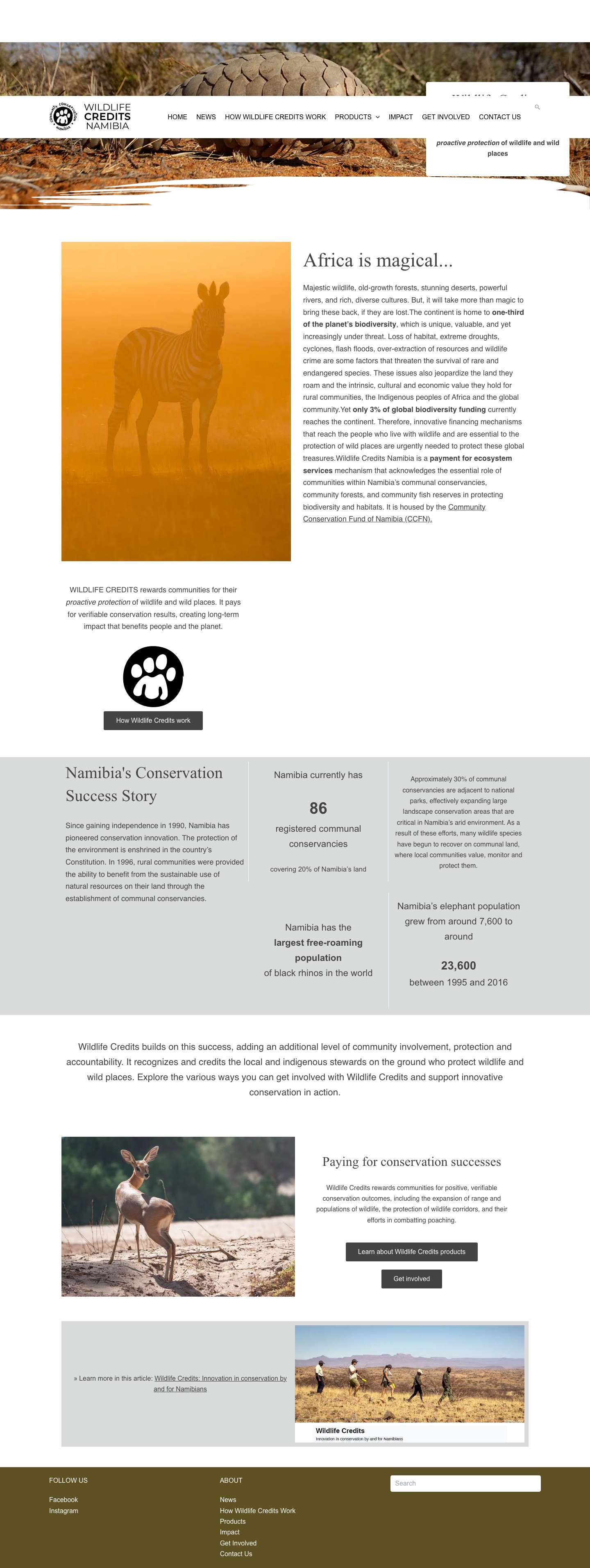 Wildlife Credits Namibia – An incentive to conserve - Full Screenshot