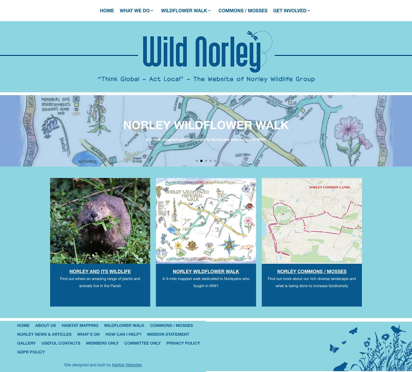Norley Wildlife Group – Think Global – Act Local. The website of Norley Wildlife Group. - Full Screenshot