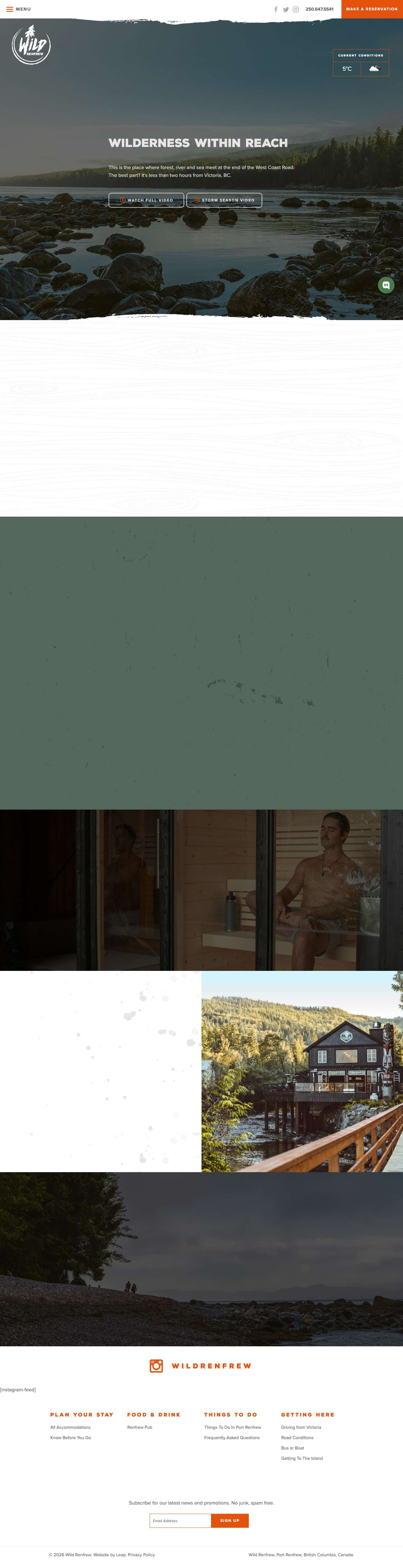 Port Renfrew BC: Accommodations Vacations Restaurants - Full Screenshot