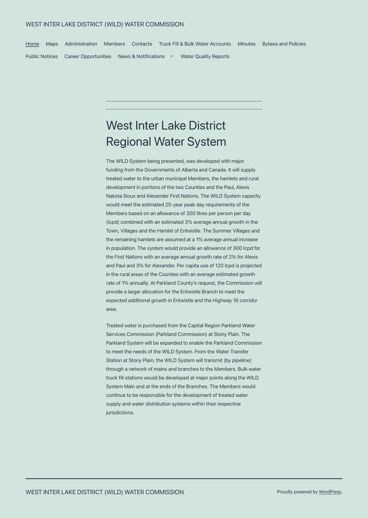 West Inter Lake District (WILD) Water Commission - Full Screenshot