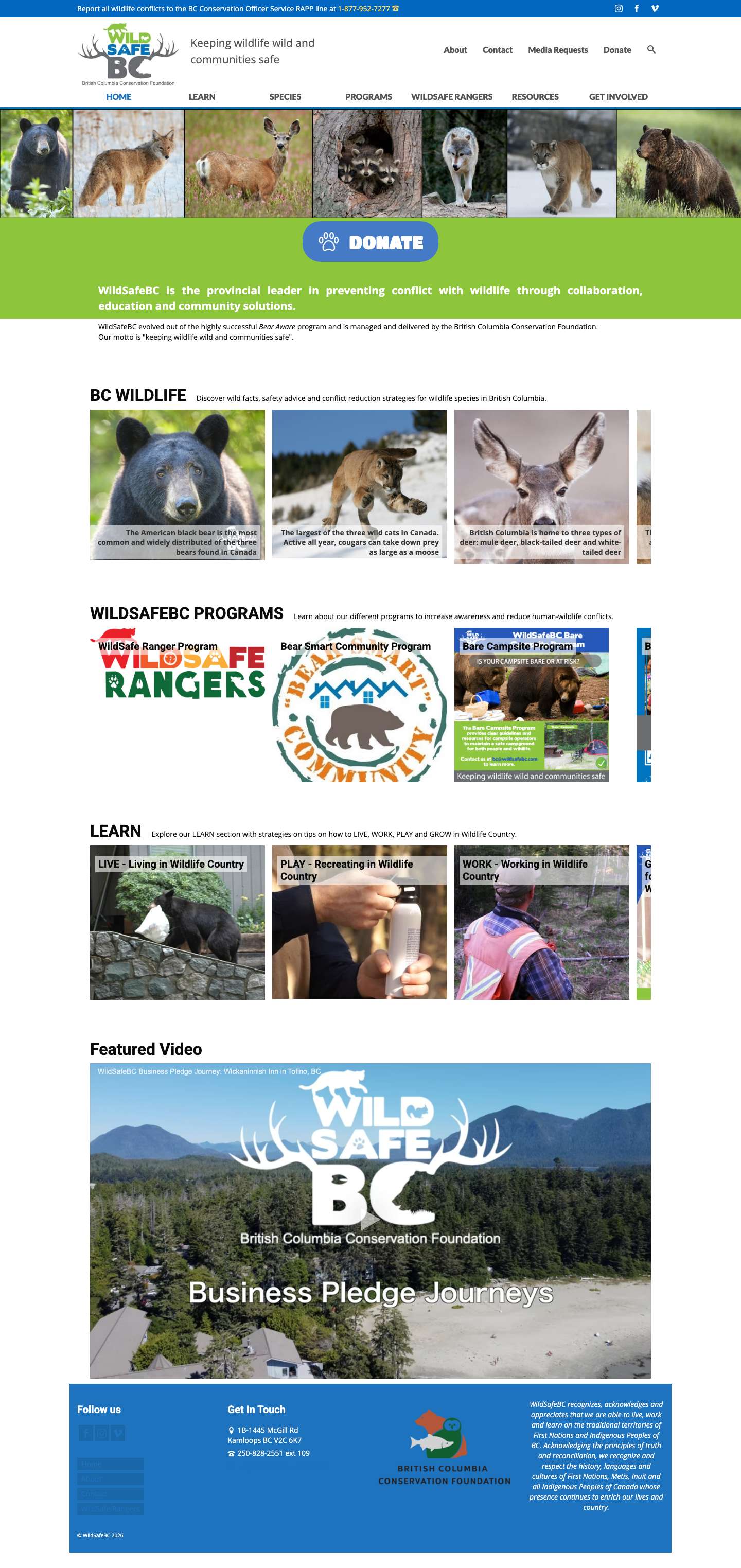 Home – WildSafeBC - Full Screenshot