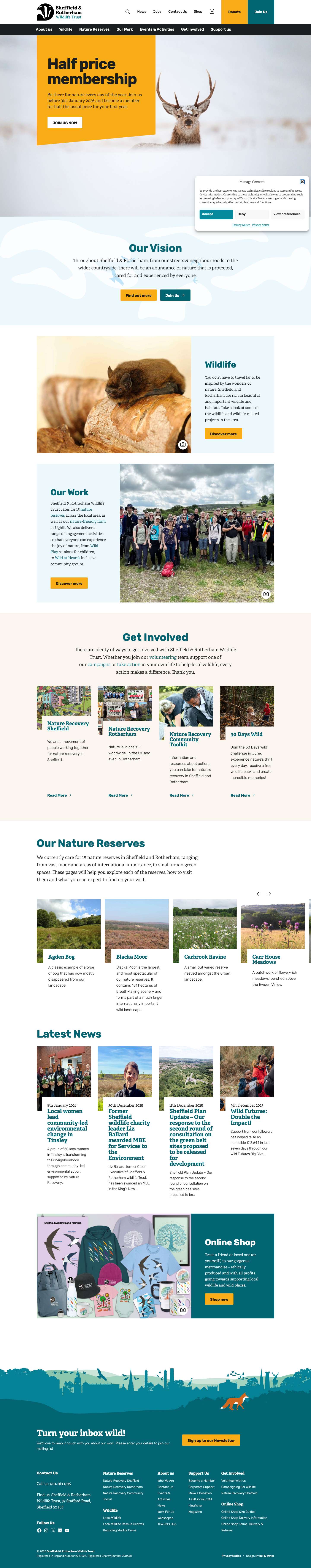 Sheffield & Rotherham Wildlife Trust - wildsheffield.com - Full Screenshot