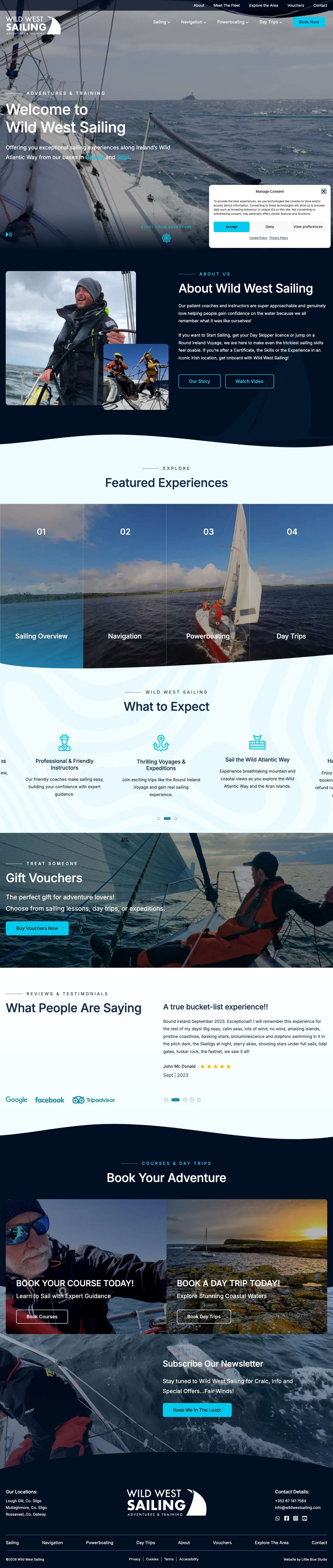 Wild West Sailing | Exceptional Irish Sailing Experiences - Full Screenshot