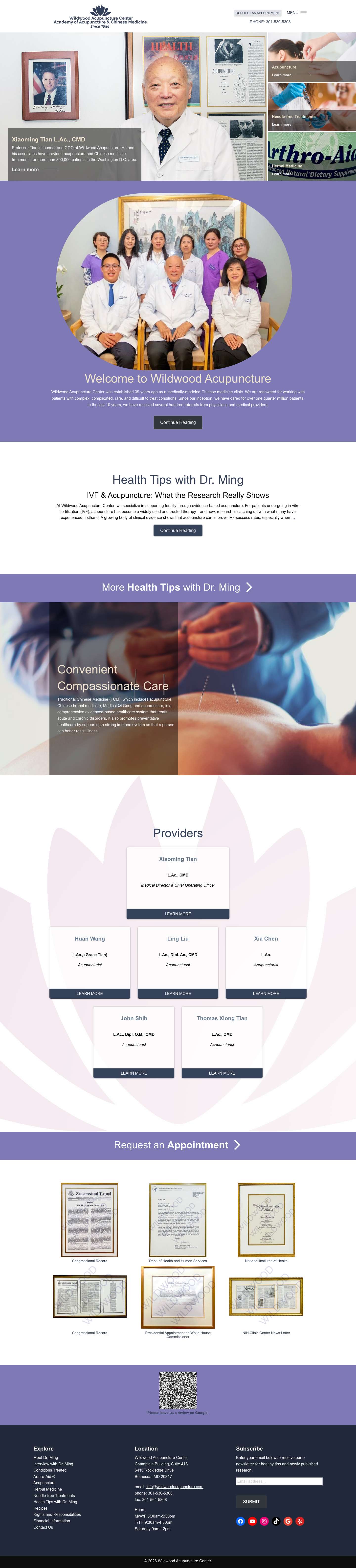 Wildwood Acupuncture Center - Full Screenshot