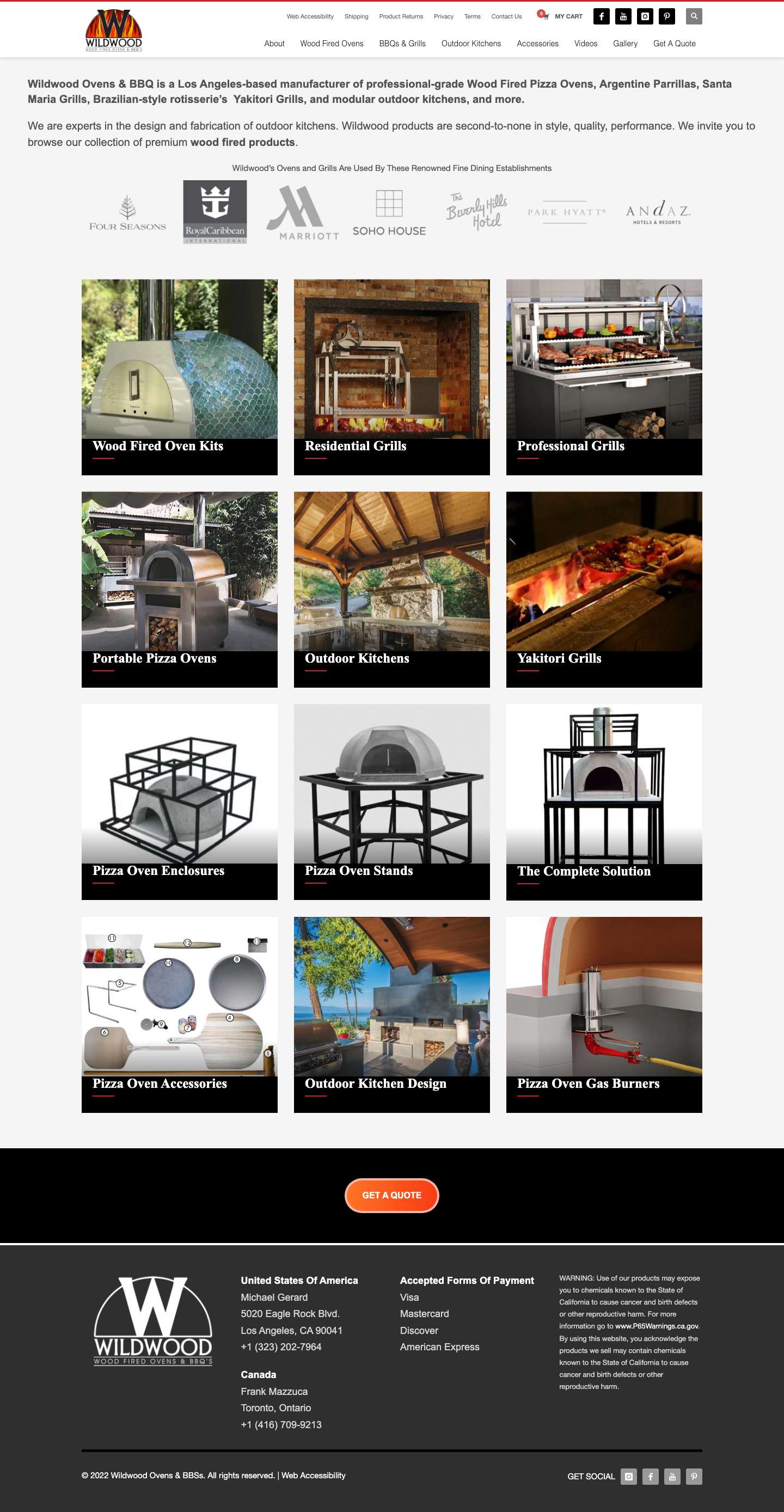 Wood Fired Pizza Ovens | BBQs | Wildwood Ovens | UL Listed - Full Screenshot