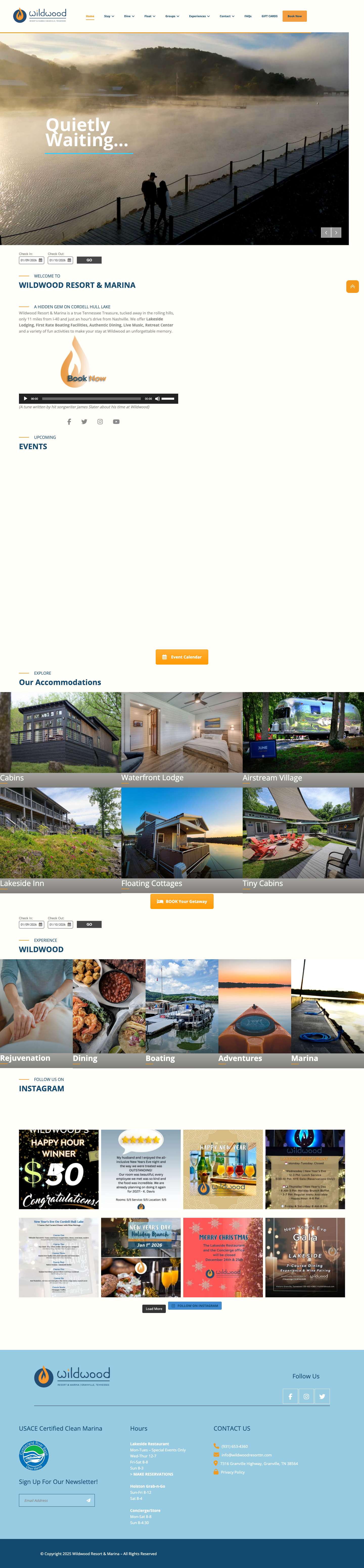 Wildwood Resort & Marina | Historic Granville Tennessee - Full Screenshot