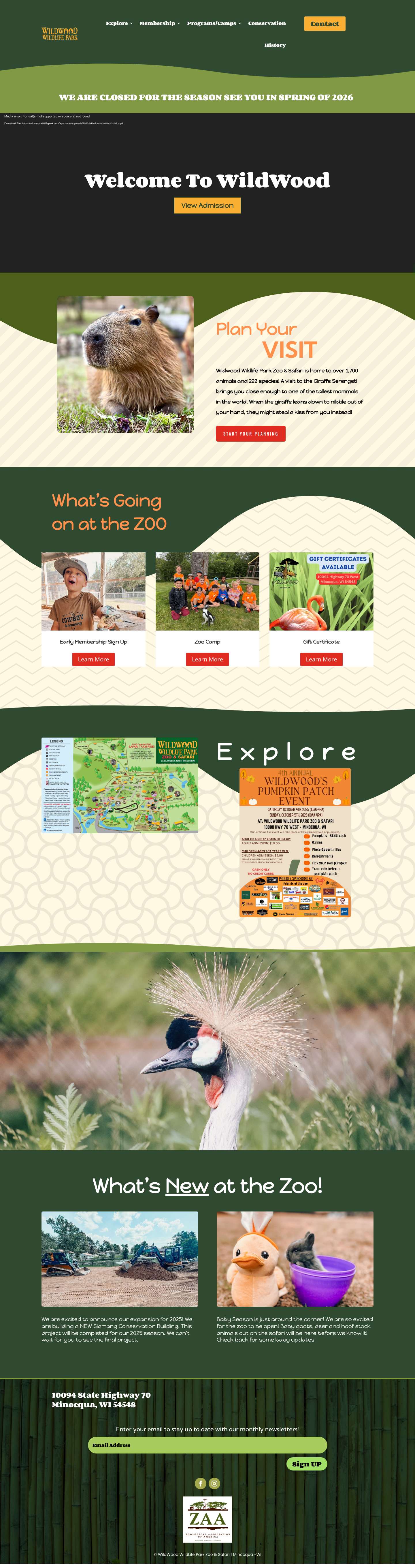 Wildwood Wildlife Park Zoo & Safari | Wisconsin - Full Screenshot