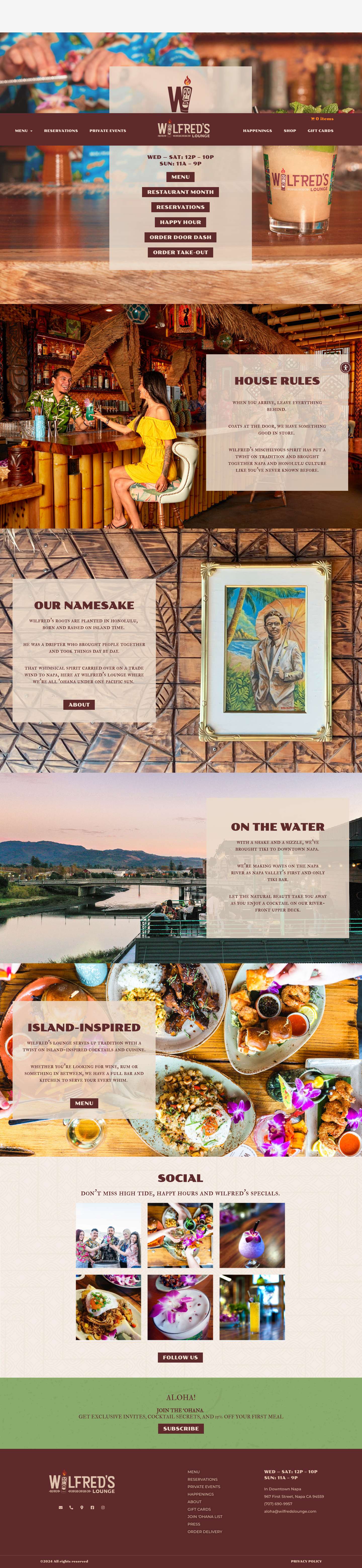 Wilfred's Lounge: Polynesian Restaurant & Bar - Full Screenshot