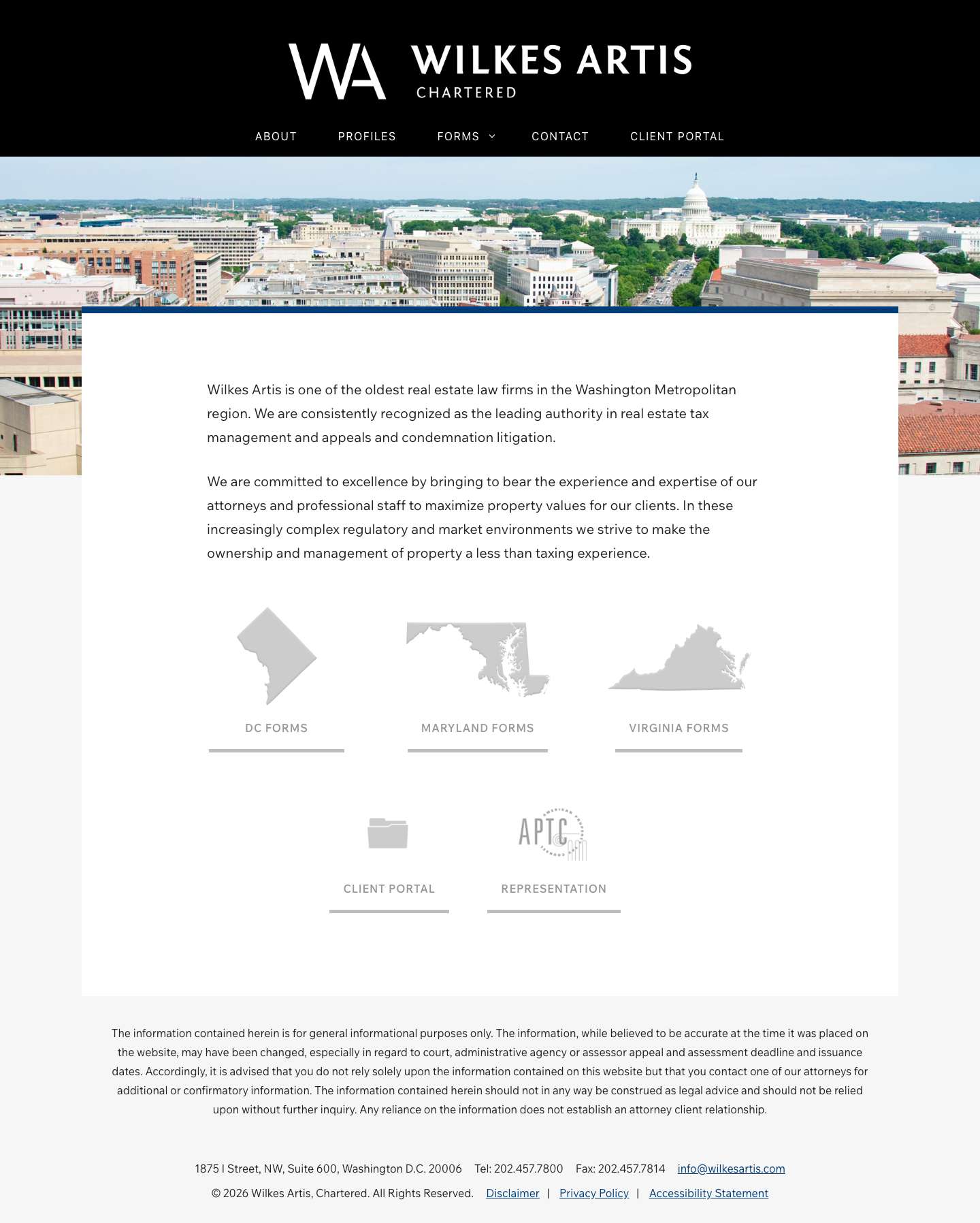 Home - Wilkes Artis Chartered - Full Screenshot