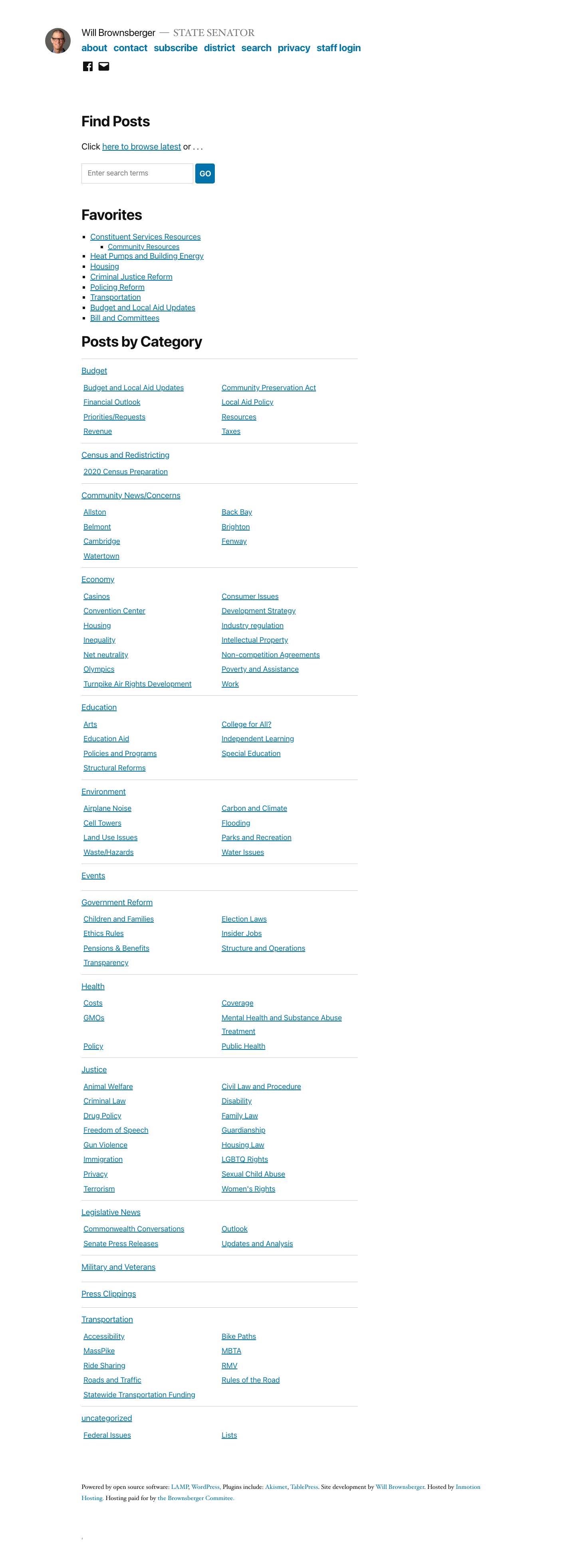 Will Brownsberger – STATE SENATOR - Full Screenshot