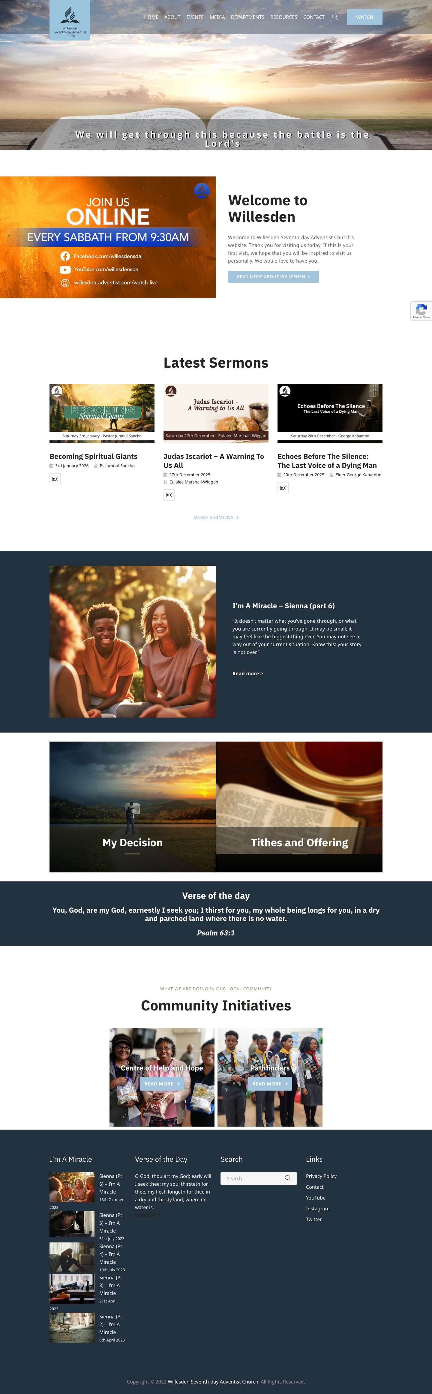 Willesden Seventh-day Adventist Church - Full Screenshot
