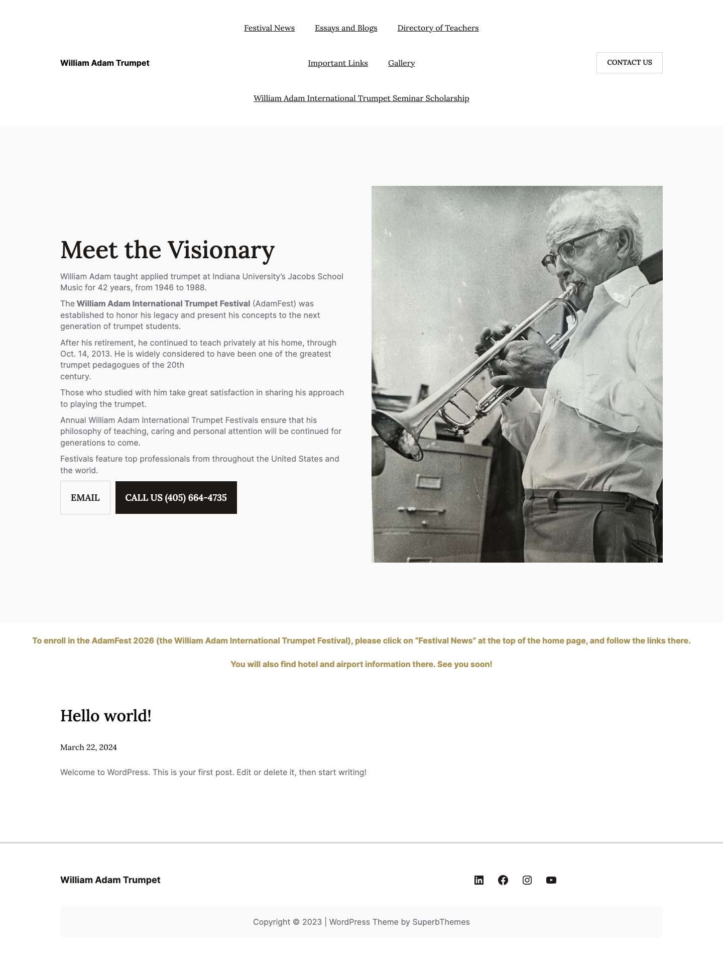 William Adam Trumpet – William Adam Trumpet Education - Full Screenshot