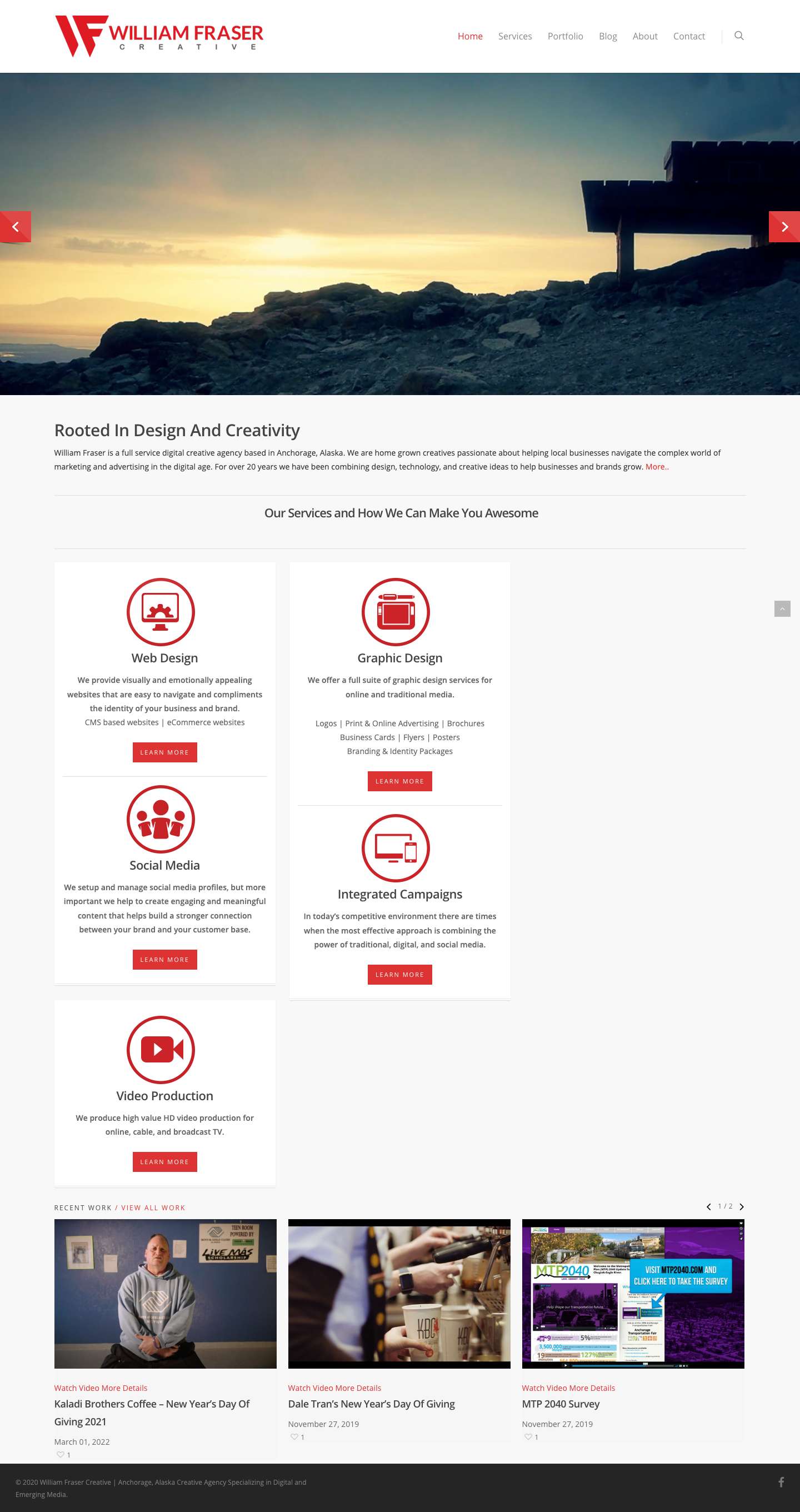 William Fraser Anchorage Alaska Advertising Agency Specializing in Digital and Emerging Media – A Creative Agency | Anchorage Alaska Advertising | Content Marketing | Social Media | Graphic Design | Web Design | Logo Design - Full Screenshot