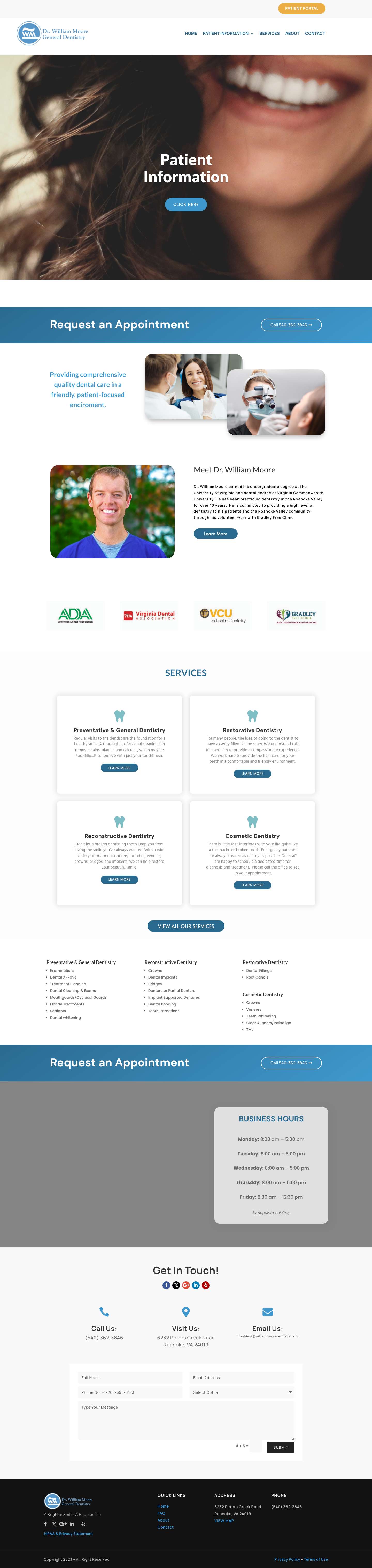 Dr. William Moore General Dentistry | A Brighter Smile, A Happier Life. - Full Screenshot