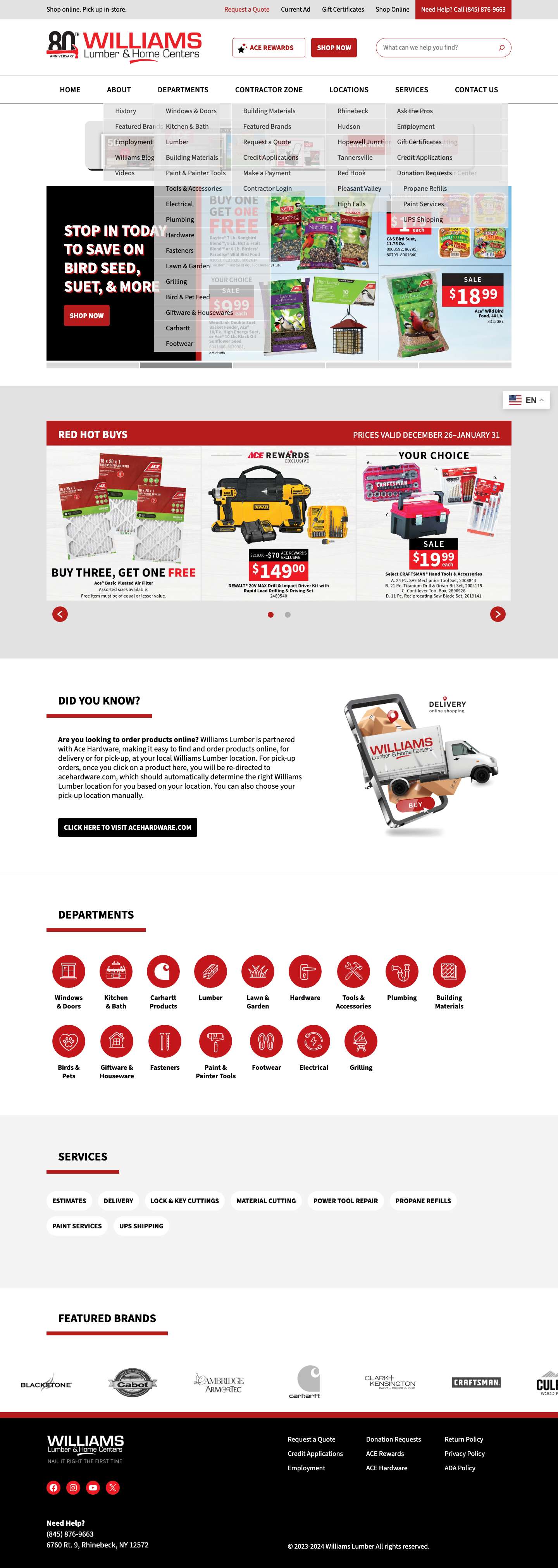 Home - Williams Lumber - Full Screenshot