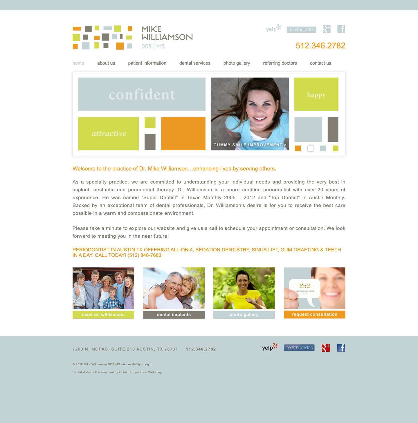 Austin Dentist - Austin Periodontist - Dr. Mike Williamson - Full Screenshot