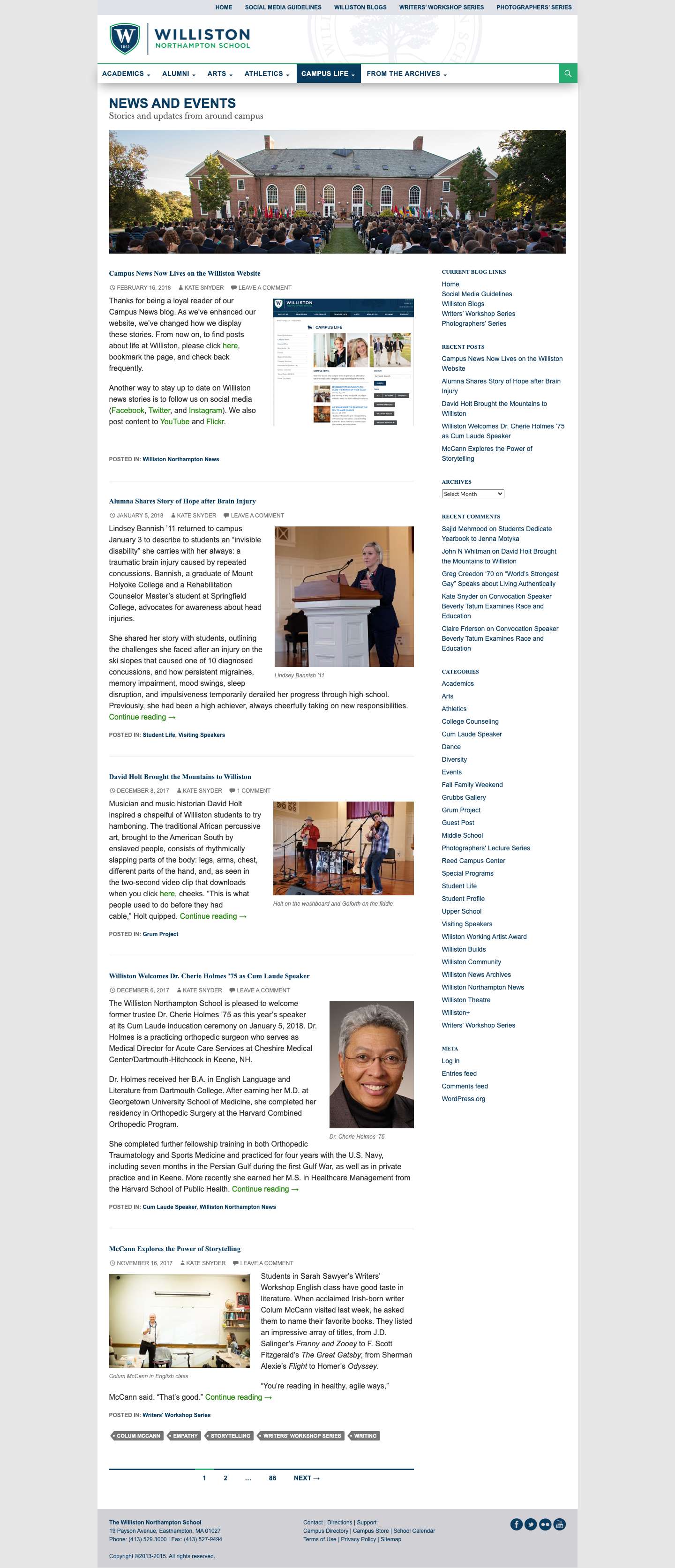 News and Events - Stories and updates from around campus - Full Screenshot