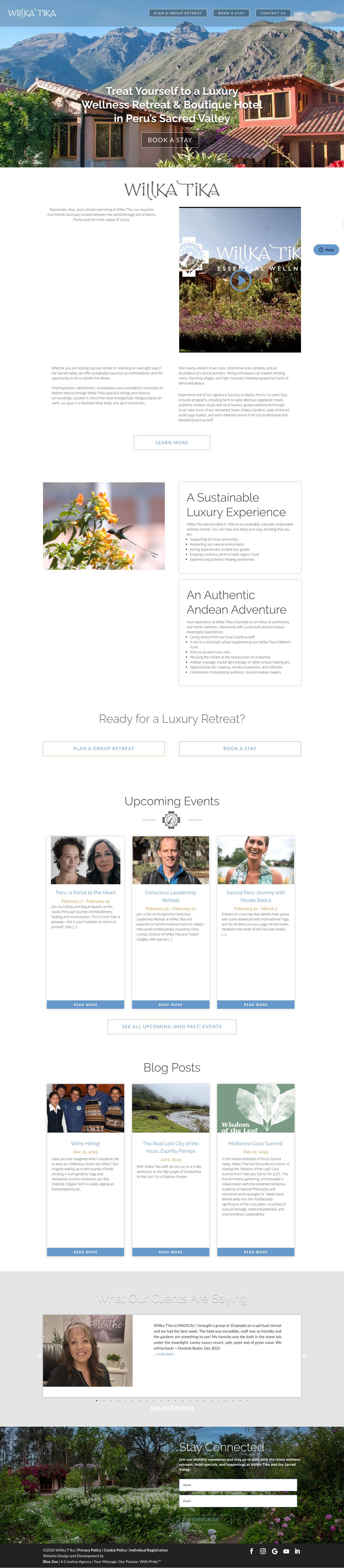 Willka T'ika Luxury Hotel & Wellness Retreat in Peru's Sacred Valley - Willka T'ika Wellness Retreat - Full Screenshot