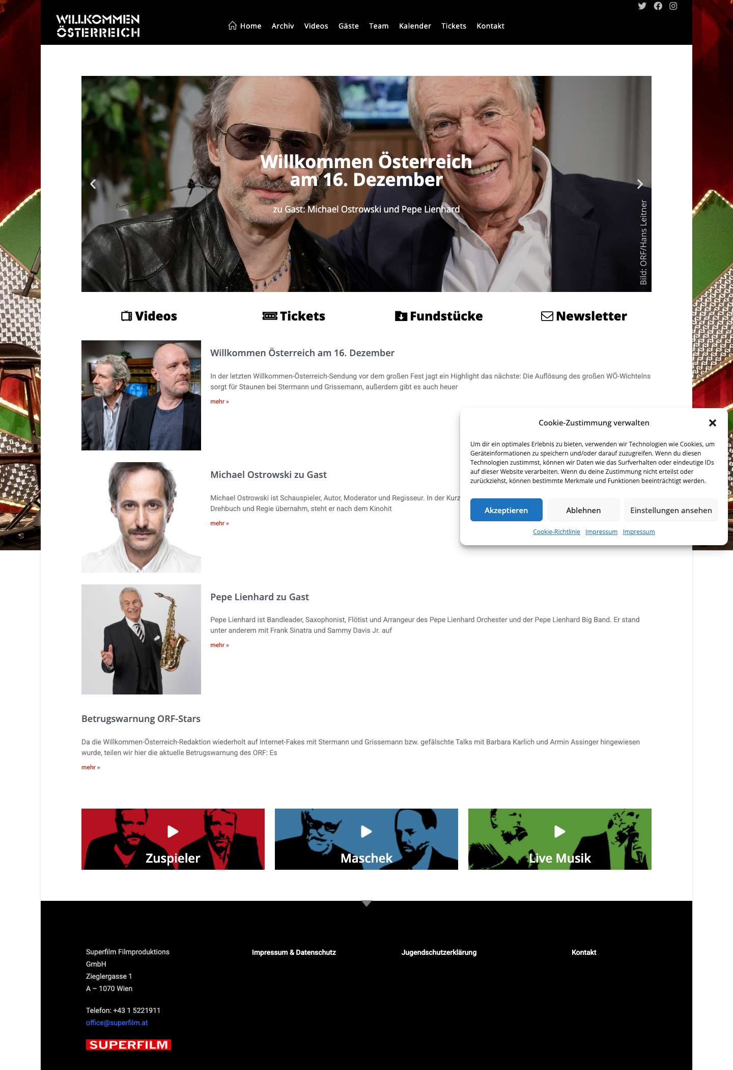 Willkommen Österreich – Das Web-Portal zur Sendung - Full Screenshot