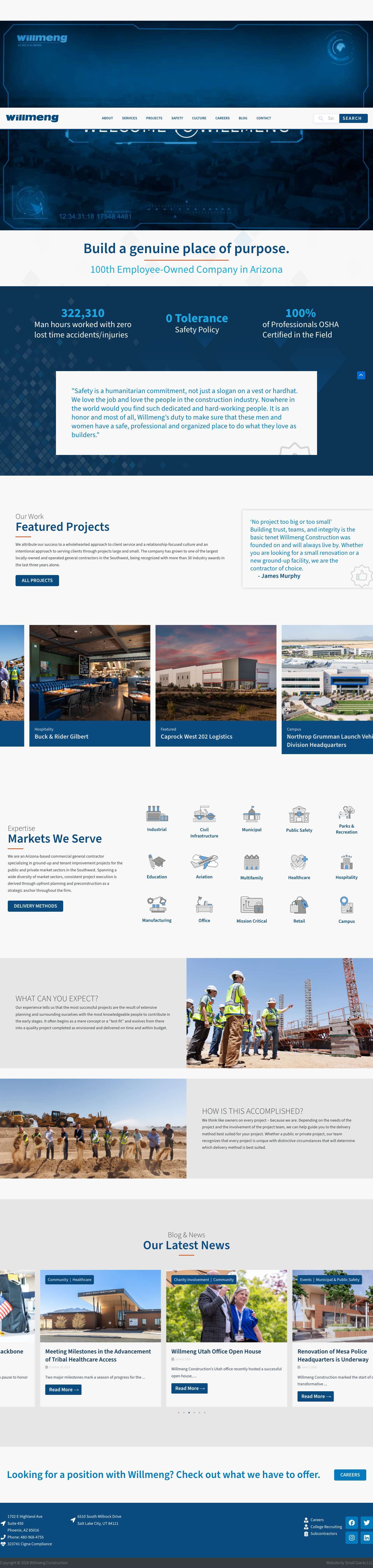 Willmeng Construction - Southwest General Contractor - Full Screenshot