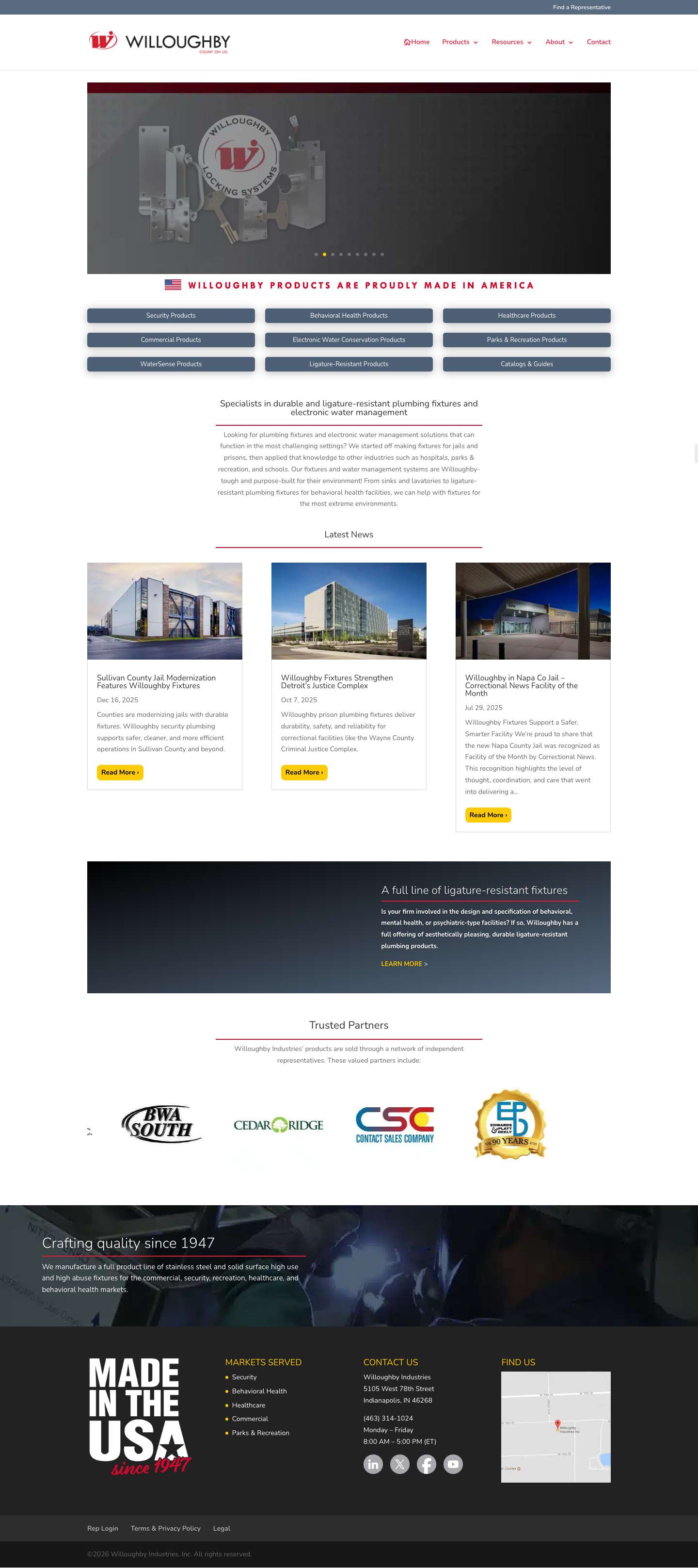 Willoughby Industries | Crafting Quality Commercial Plumbing Products Since 1947 - Full Screenshot