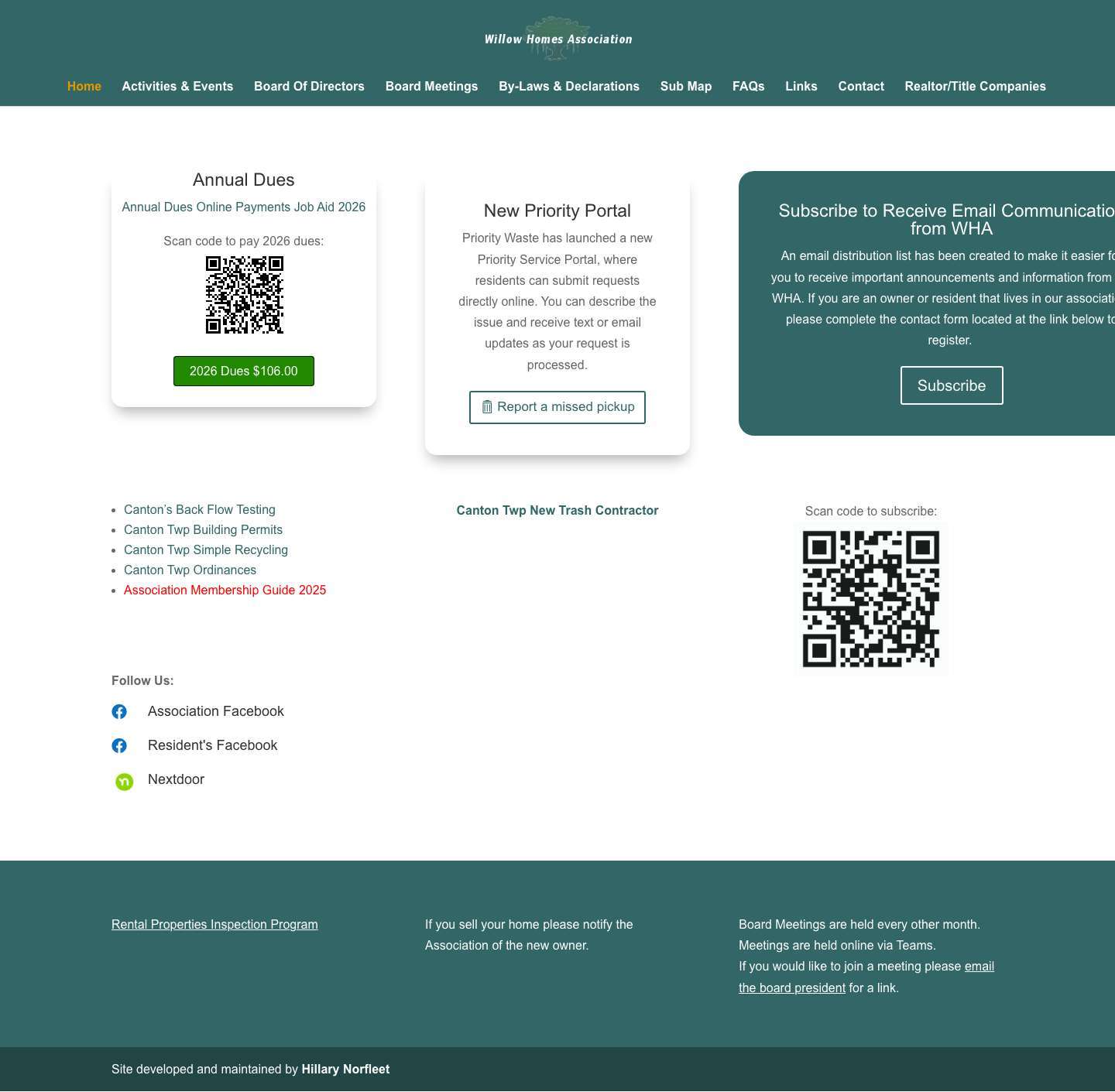 Willow Homes Association | Canton, Michigan - Full Screenshot