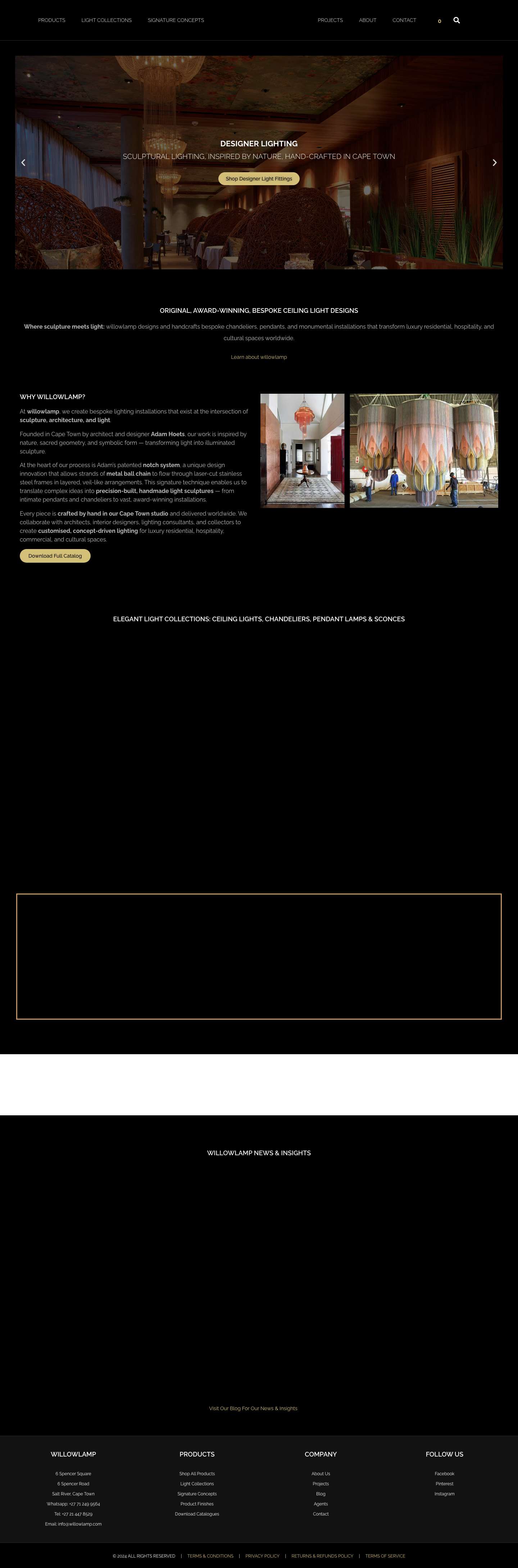 Luxury Lighting | High-end Designer Lighting & Chandeliers | Willowlamp - Full Screenshot