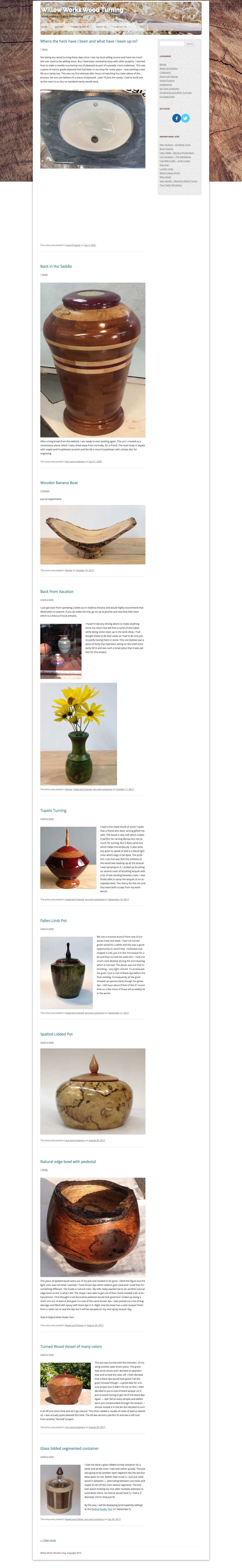 Willow Works Wood Turning | Wood Artistry Of Alan Willoughby - Full Screenshot