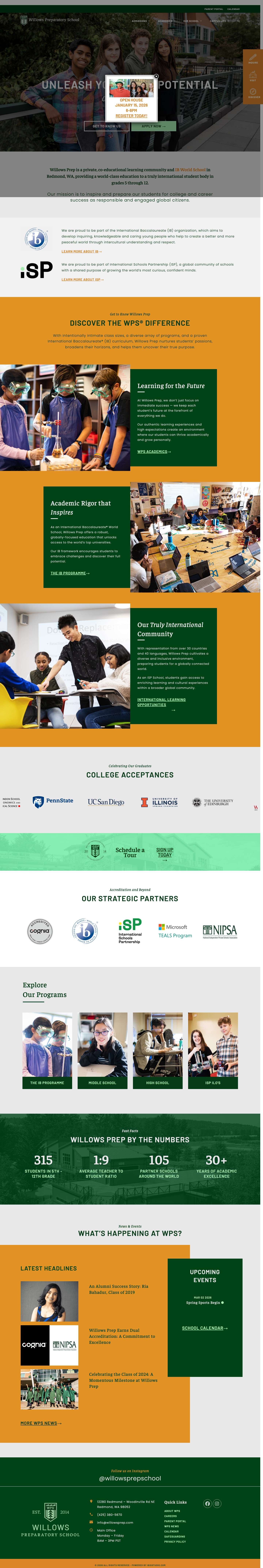 Willows Preparatory School | Private School in Redmond, WA - Full Screenshot