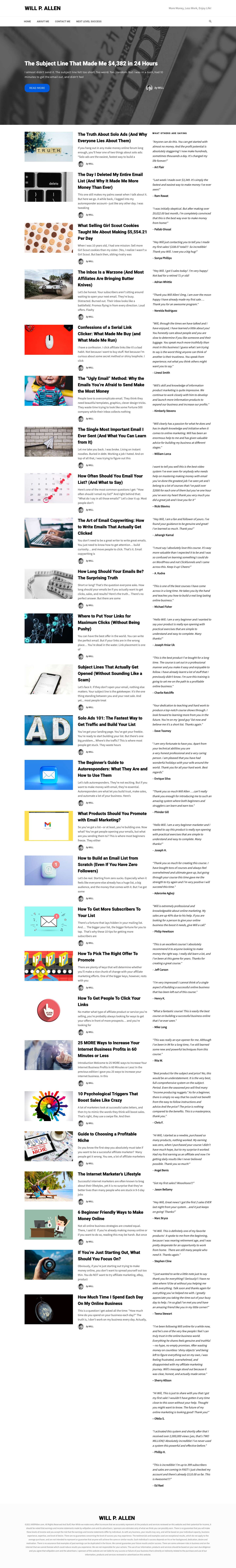 Will Allen – LESS Work… MORE Money! - Full Screenshot