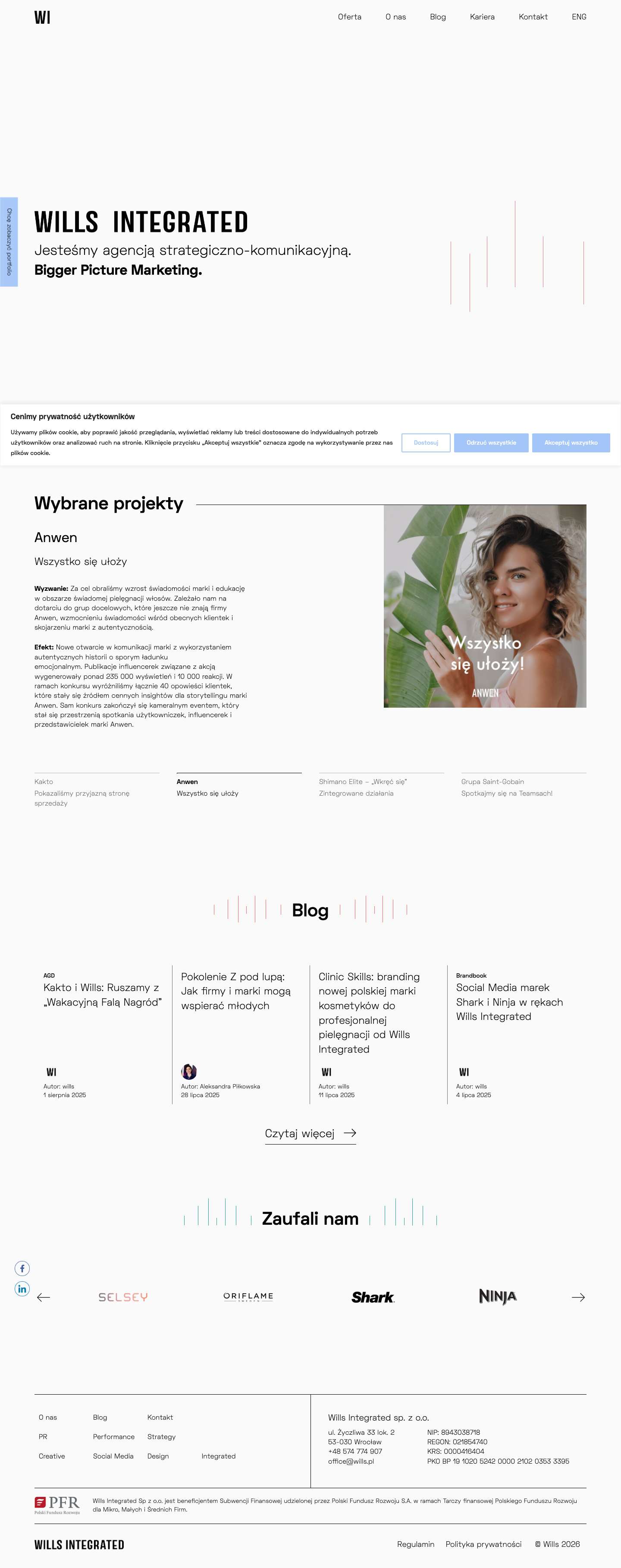 Strona główna - Wills Integrated - Full Screenshot