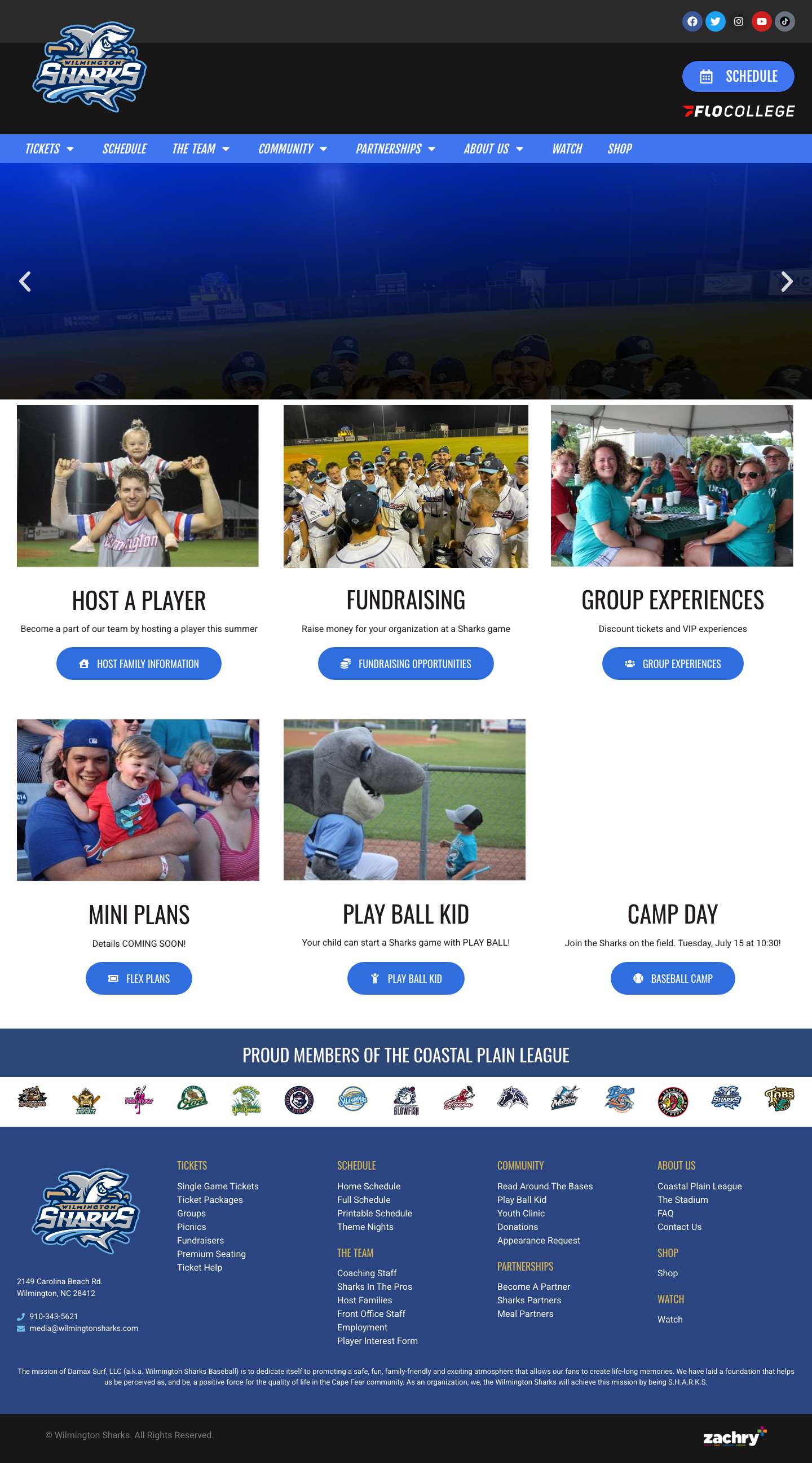 Home - Wilmington Sharks - Full Screenshot