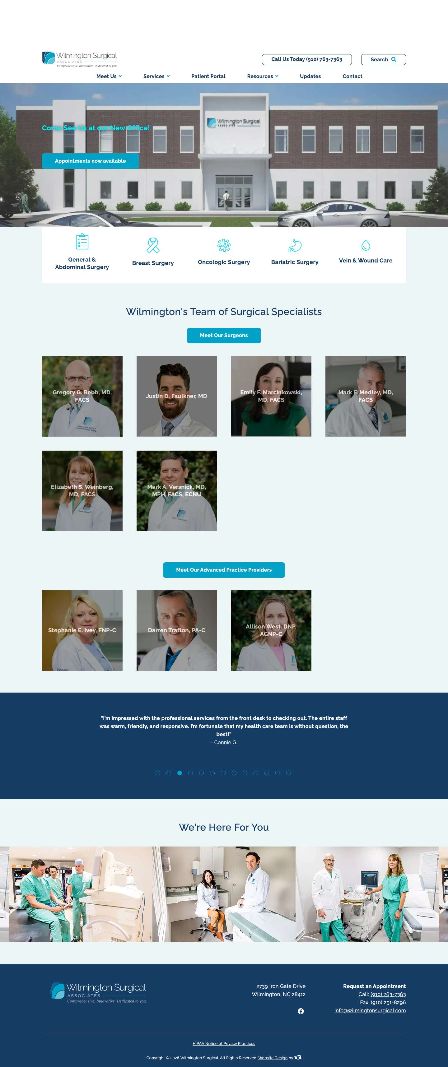 Wilmington Surgical | The Region’s #1 Surgery Teams - Full Screenshot