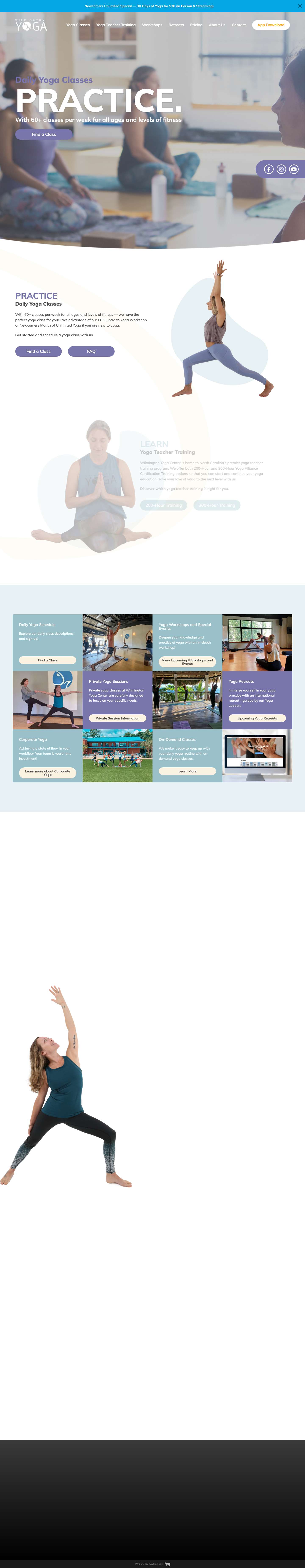 Wilmington Yoga Center | Yoga Classes & Yoga Teacher Training - Full Screenshot