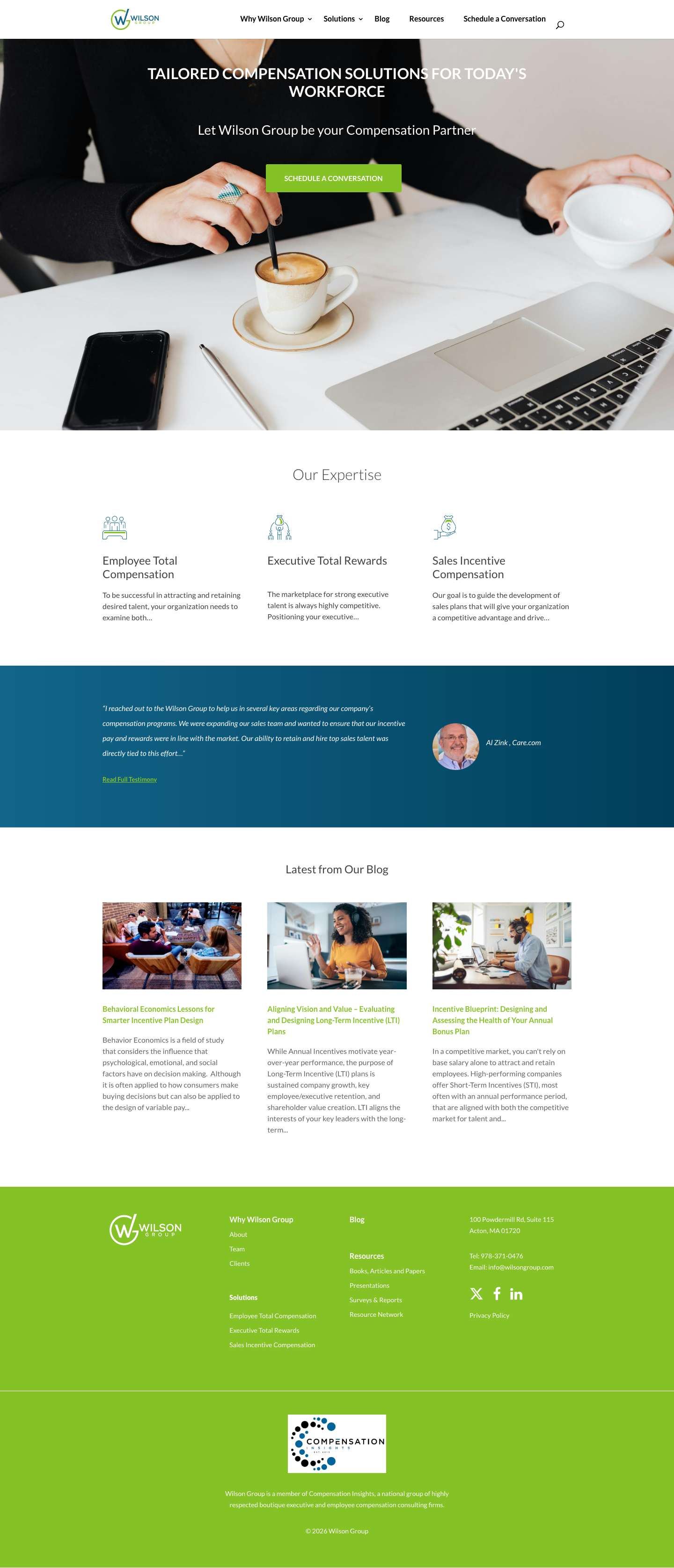 Wilson Group | Customized Compensation & Incentive Plan Solutions - Full Screenshot