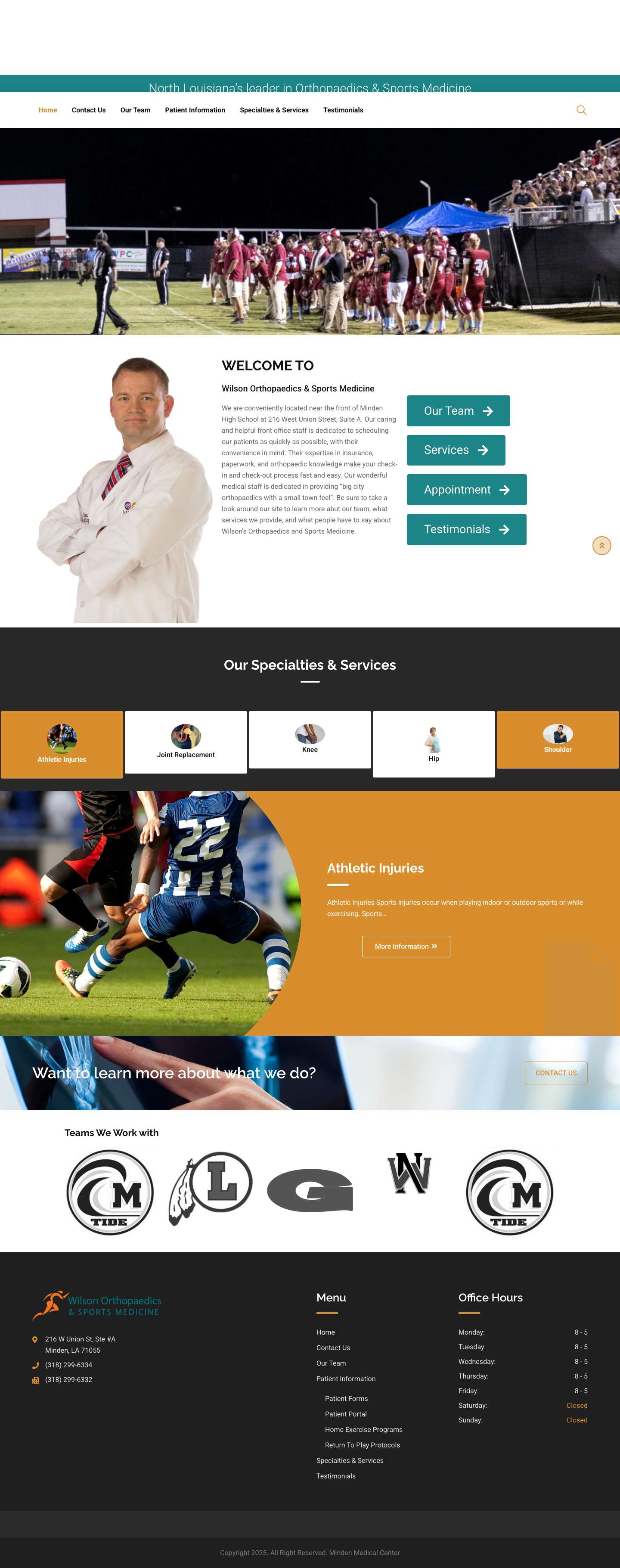 Home - Wilson Orthopaedics & Sports Medicine - Full Screenshot
