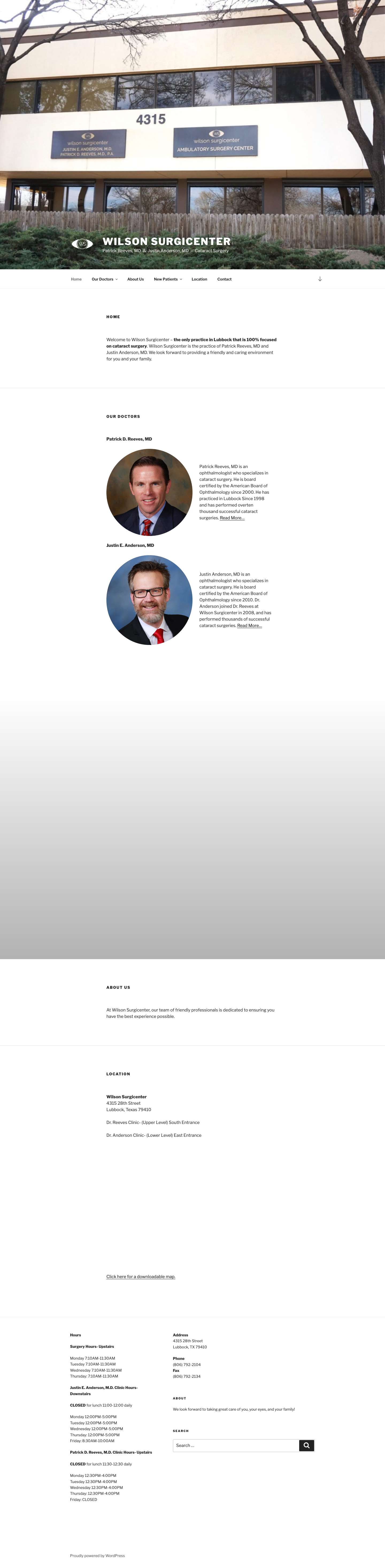 Wilson Surgicenter – Patrick Reeves, MD  &  Justin Anderson, MD  –  Cataract Surgery - Full Screenshot