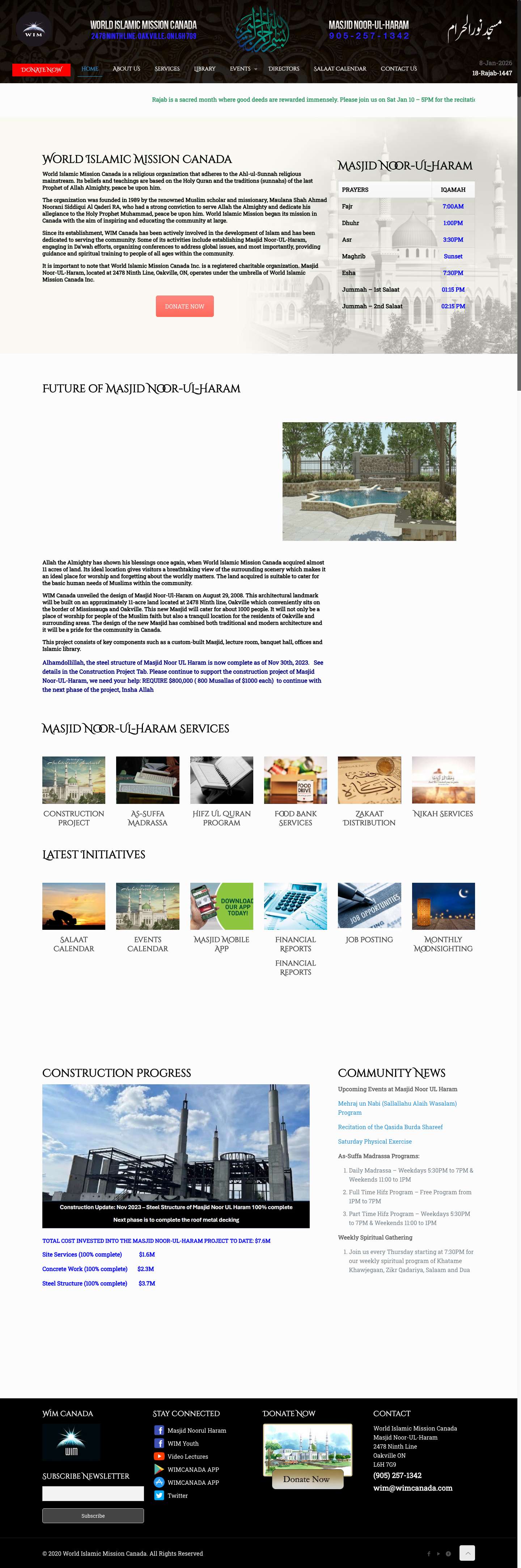 Wimnet – World Islamic Mission Canada - Full Screenshot