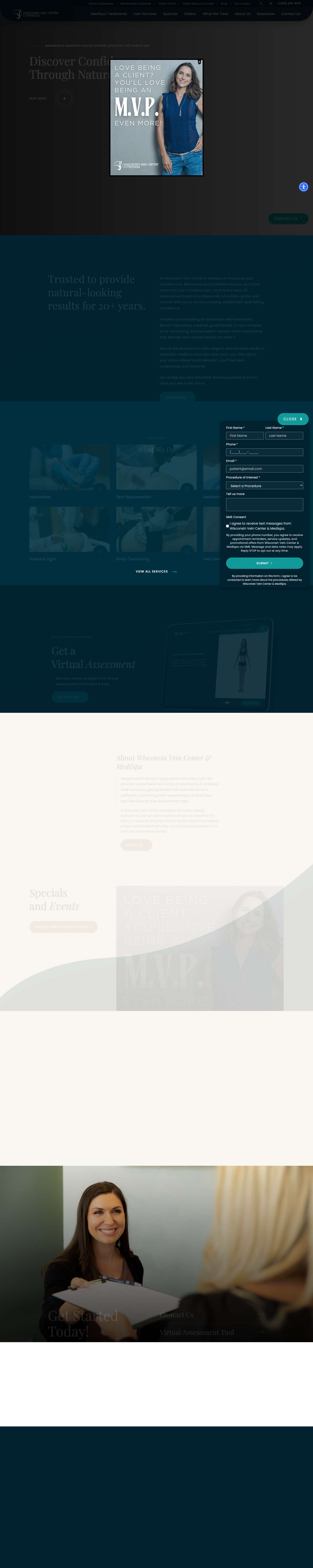 Med Spa Milwaukee | Aesthetic Treatments | Wisconsin Vein Center & MediSpa - Full Screenshot