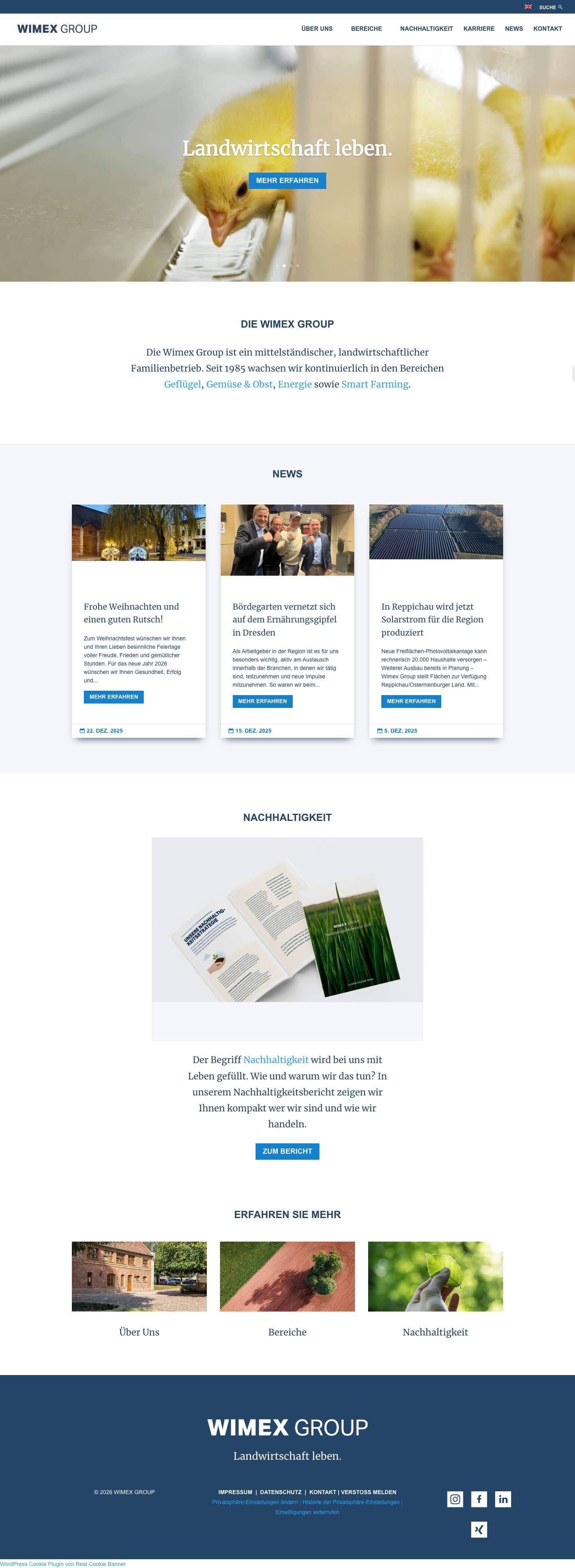 Wimex Group - Landwirtschaft leben. - Full Screenshot