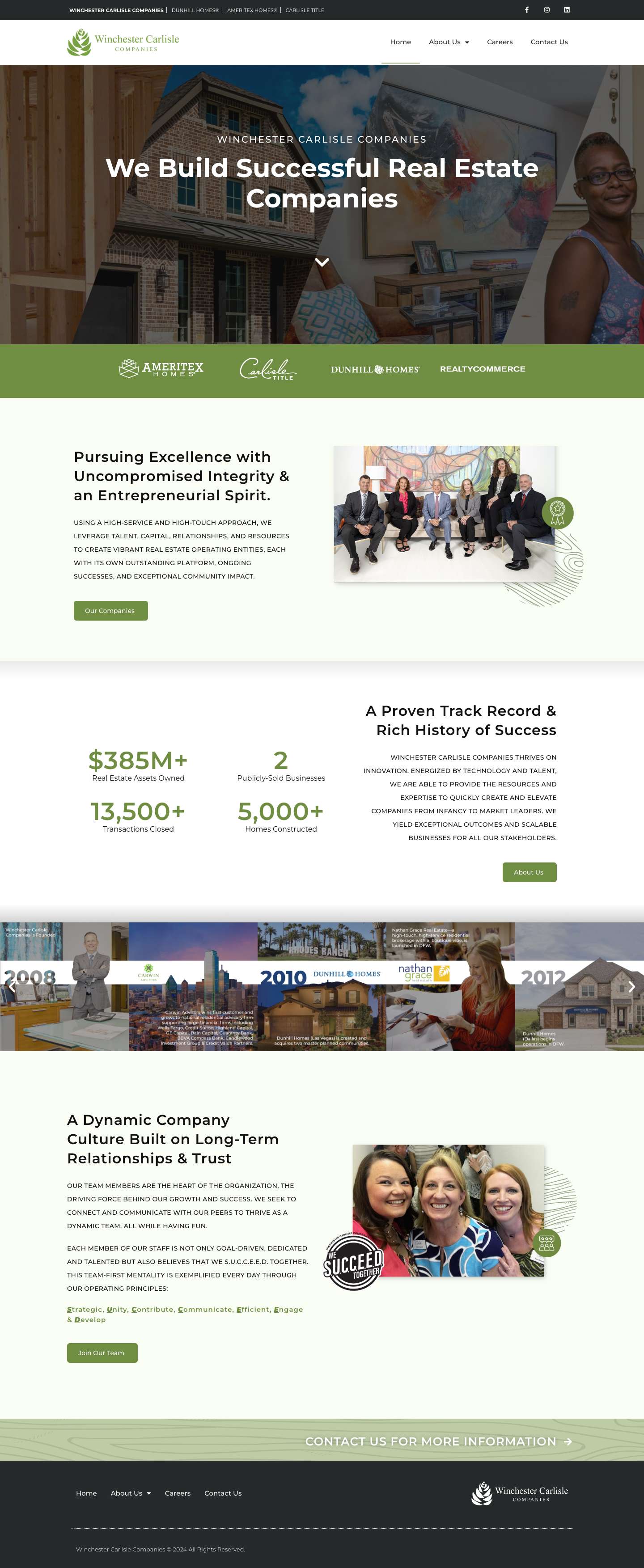 Winchester Carlisle Companies | Pursuing excellence with uncompromising integrity and an entrepreneurial spirit. - Full Screenshot