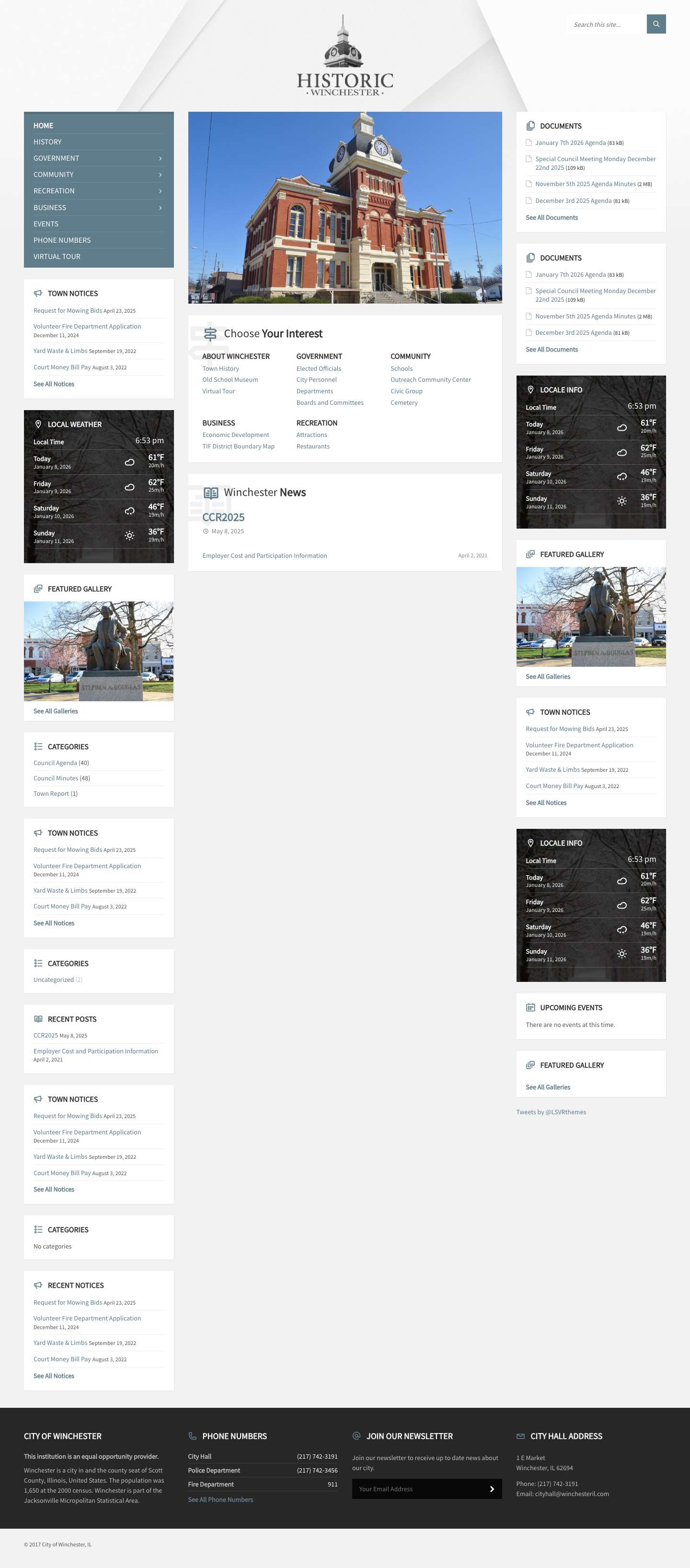 Home - City of Winchester, IL - Full Screenshot