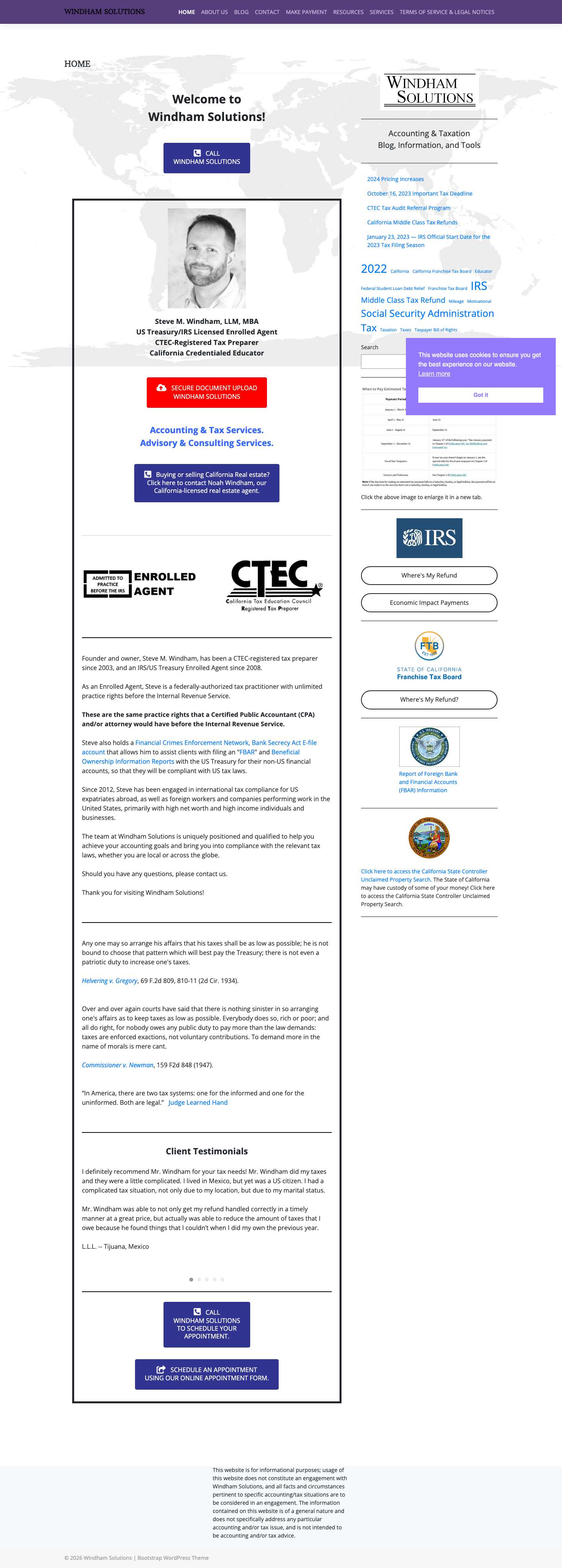 Windham Solutions – SFO Bay Area Accountant & Tax Professional - Full Screenshot